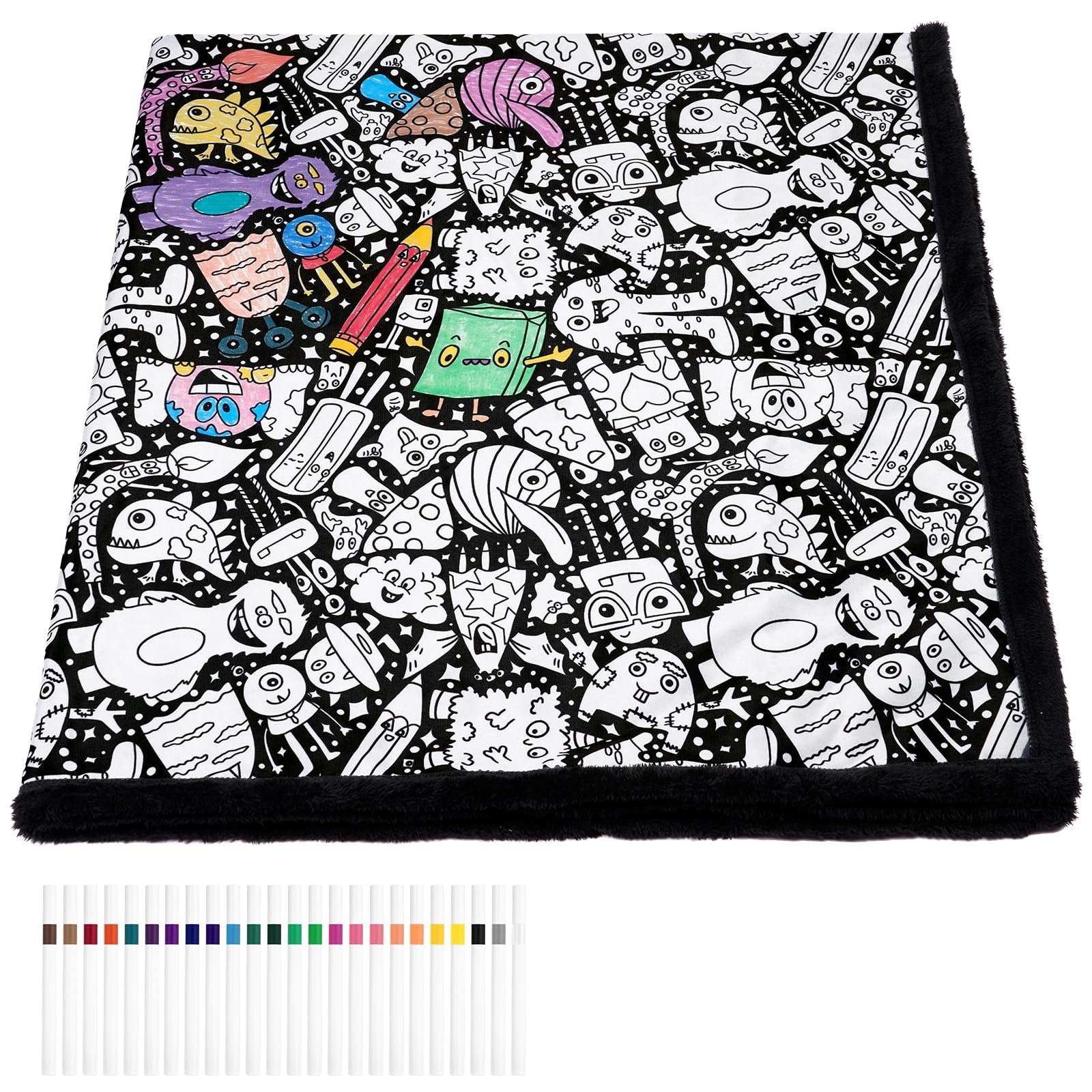 AOOSU DIY Colouring Blanket Creative Personalized Colour Extra‑Thick50×58"