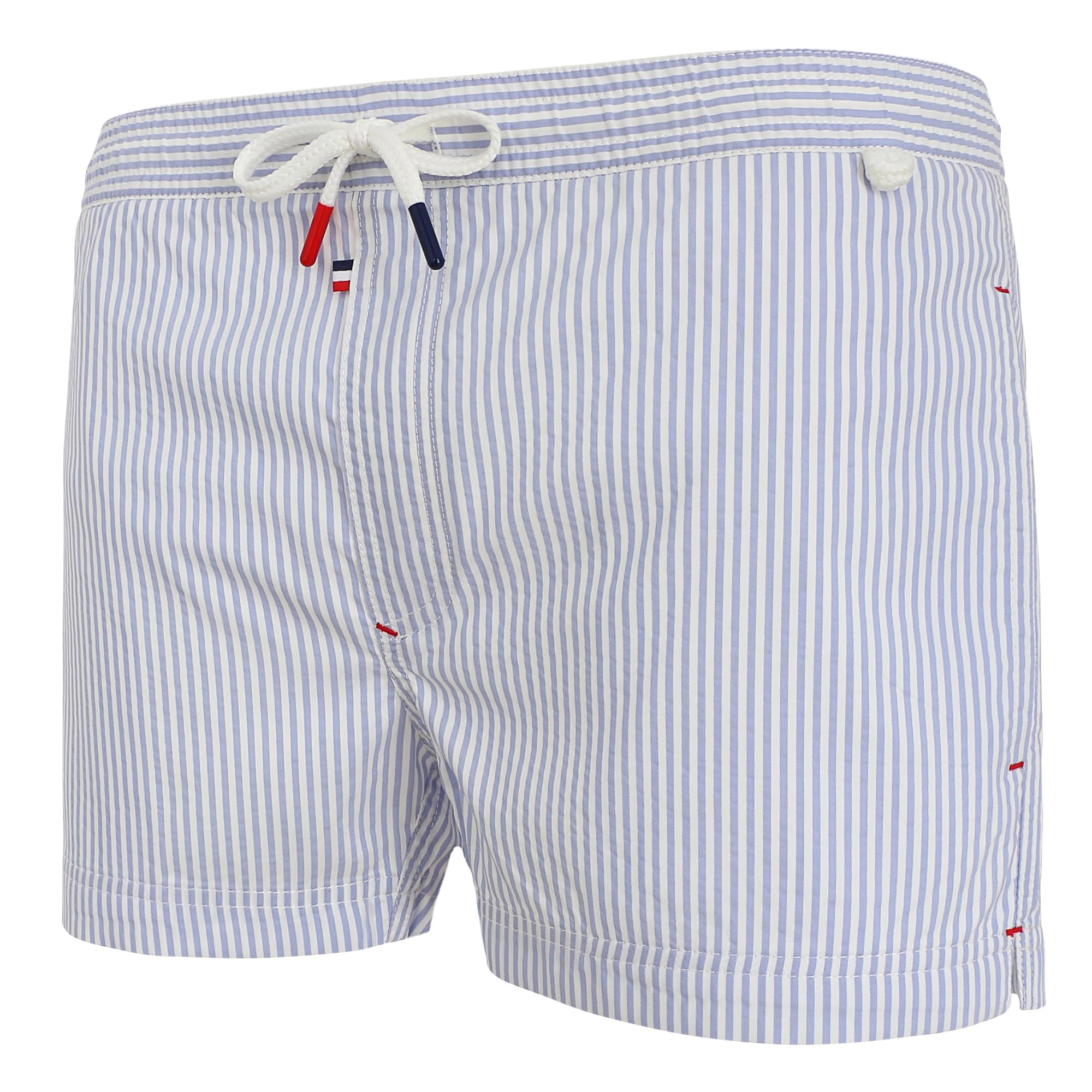 Maillot Short de Bain Homme rayé Bleu Ciel, Vert Amande ou Rouge - Owen 2517 Stripe