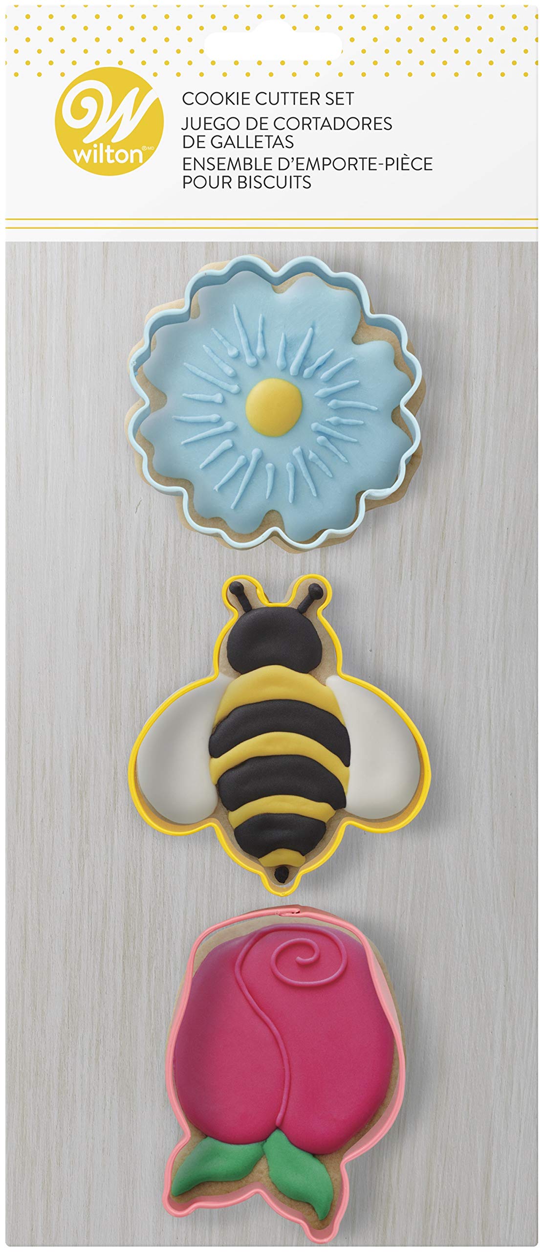 Daisy, Bee & Tulip Cookie Cutter Set=3pc