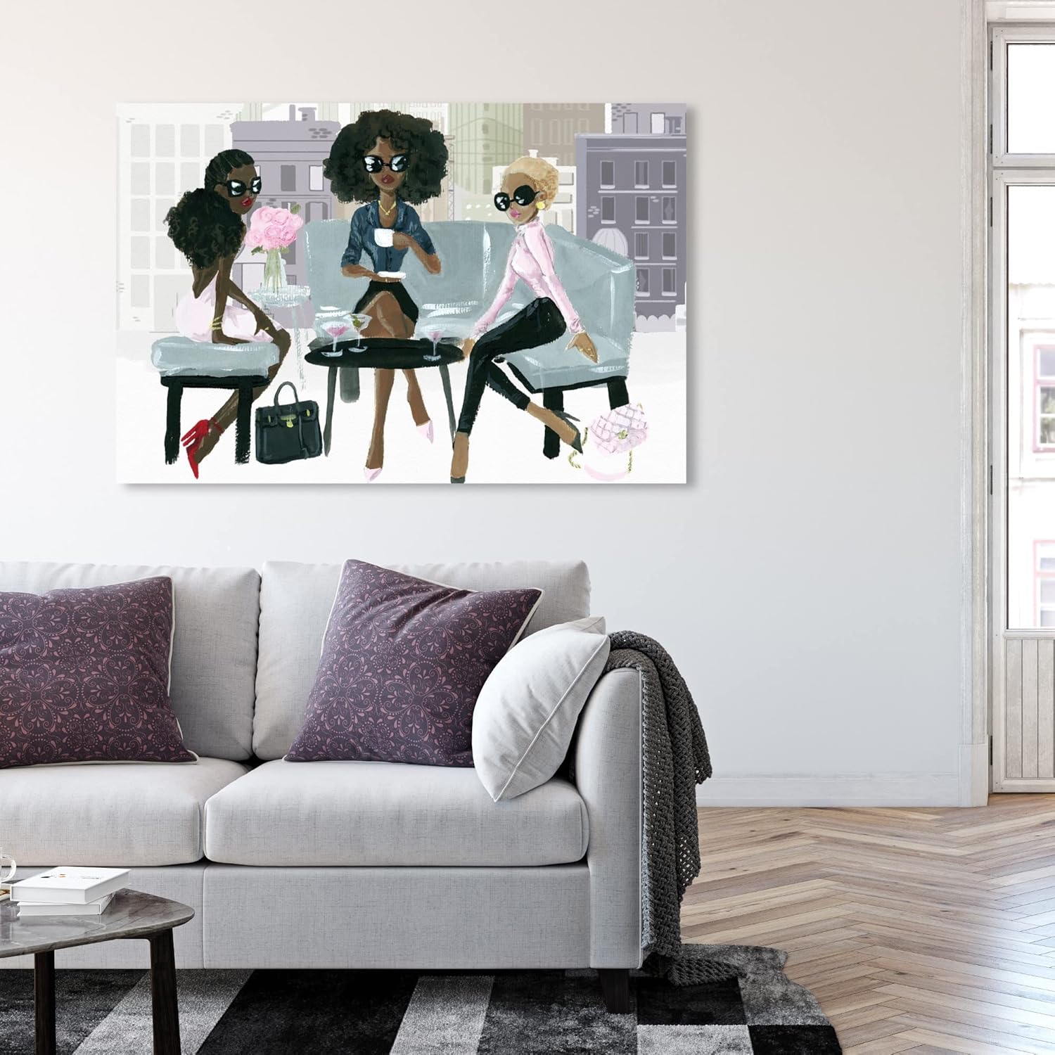 Oliver Gal Artist Co. Drinks and Spirits, Canvas Wall Art, 'Cocktail O'Clock' Cocktails, Ready to Hang Living Room, Bedroom and Bathroom Home Décor, 54x36, Pink Canvas Art