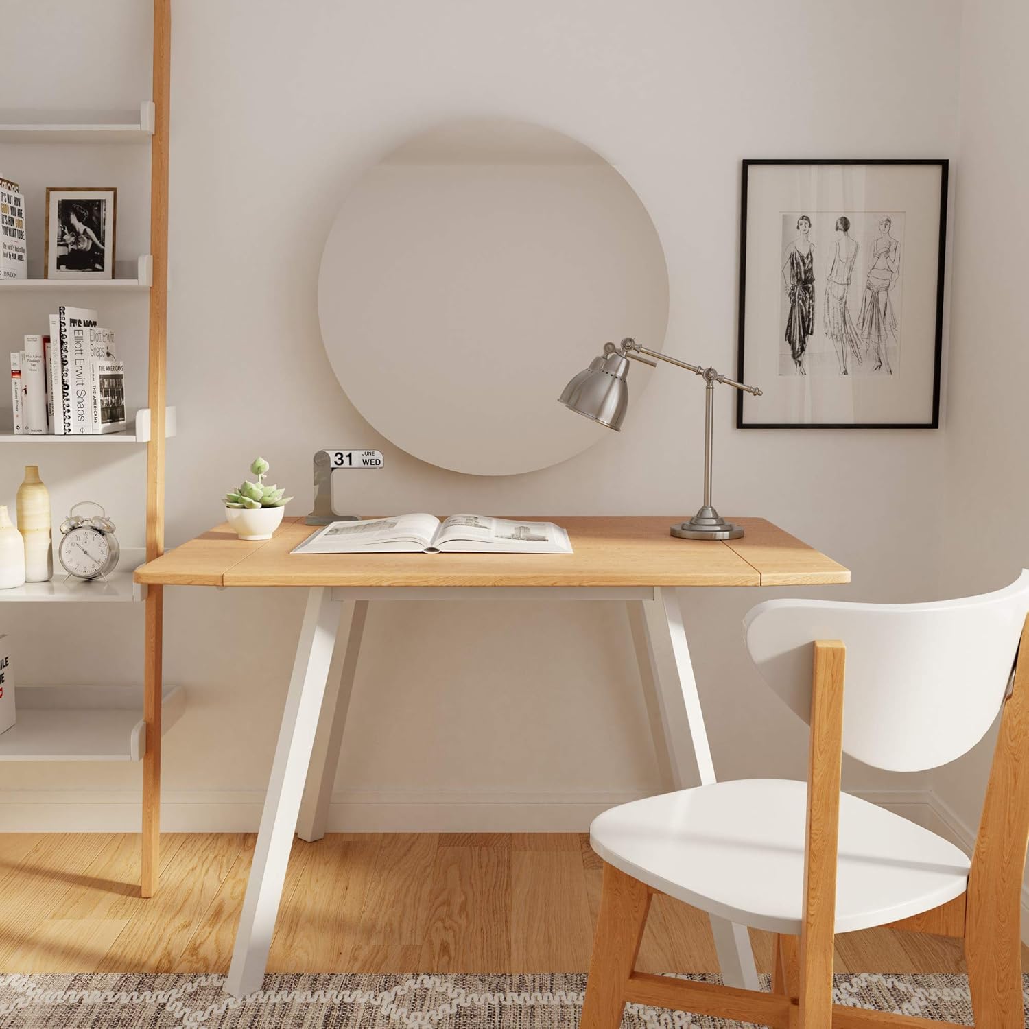 Remus Round Mirror, Oak
