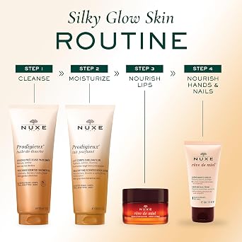 NUXE Prodigieux Beautifying Scented Body Lotion, Satin Finish Moisturizer with Coconut, Argan and Almond Oils, 6.7 Fl Oz