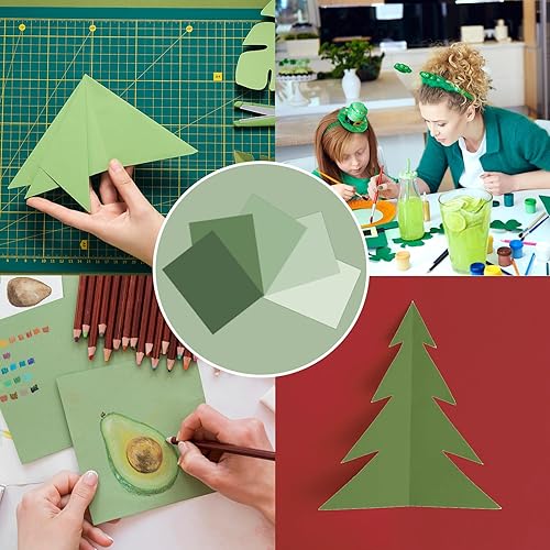 Miniatura 6 de JarThenaAMCS 50 hojas de 8.5 x 11 pulgadas, papel grueso verde salvia, 5 tarjetas de papel de color degradado, papel de álbum de recortes para