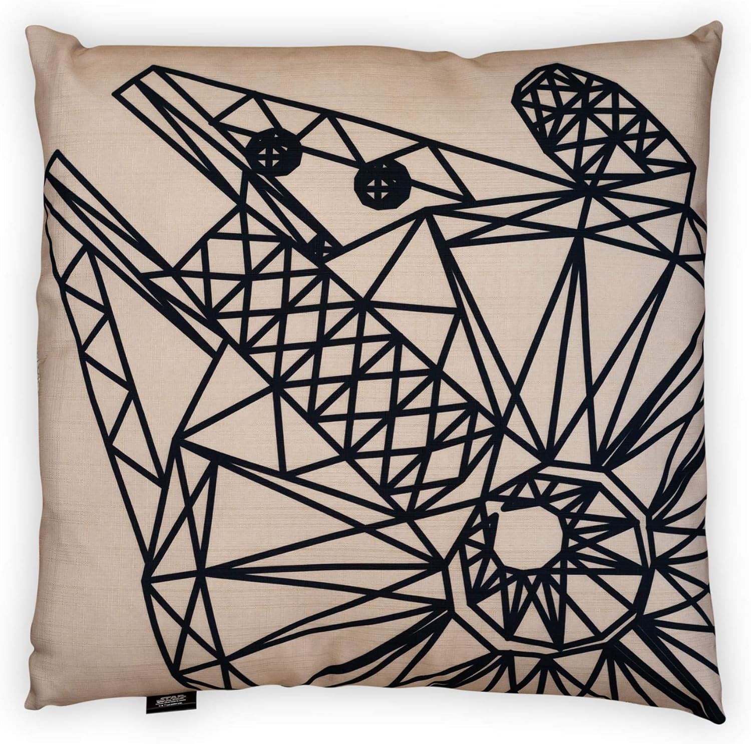 Seven20 Star Wars Large White Throw Pillow | Black Millennium Falcon Pattern Design | Water & Fade Resistant Fabric for Indoor & Outdoor Use | 25 x 25 Inches