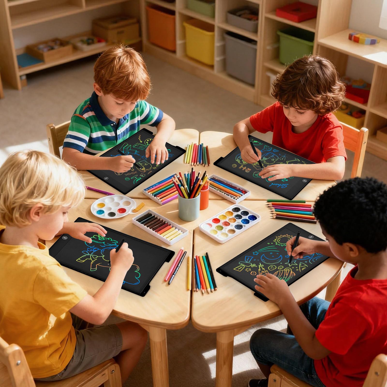 Tavoletta Grafica LCD Scrittura,PINKCAT 12 Pollici Lavagna da Disegno Digitale Portatile Ewriter Cancellabile Disegno Pad Writing Tablet per Bambini Adulti della Casa Scuola Esterno Ufficio