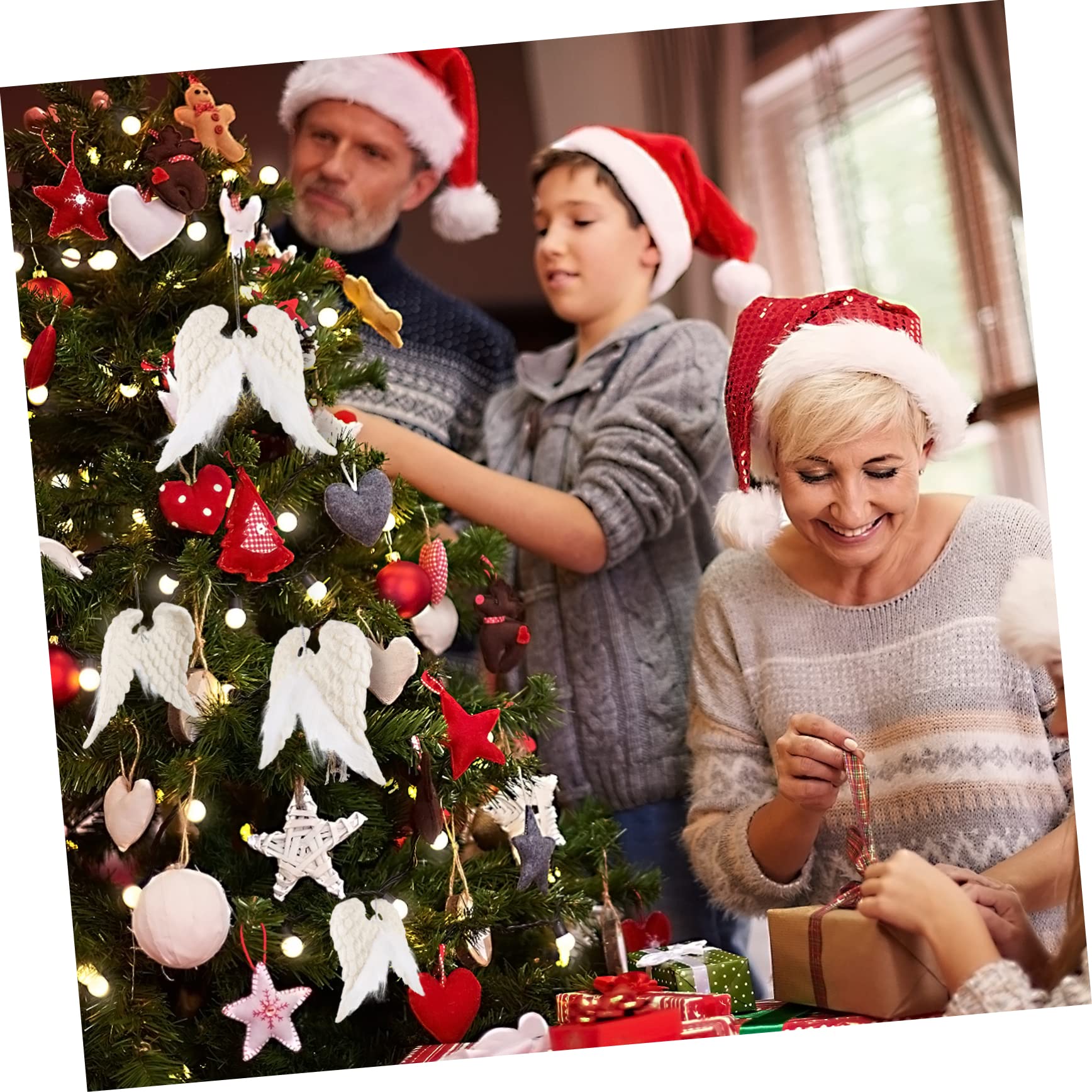 ABOOFAN 5 Sets Weihnachtsbaumschmuck Weihnachtsbaumschmuck Kreative Weihnachtsanhänger Exquisite Handwerkskunst Leichtes Weihnachtsthema Party- Und Bankettdekor 2 Stück * 5
