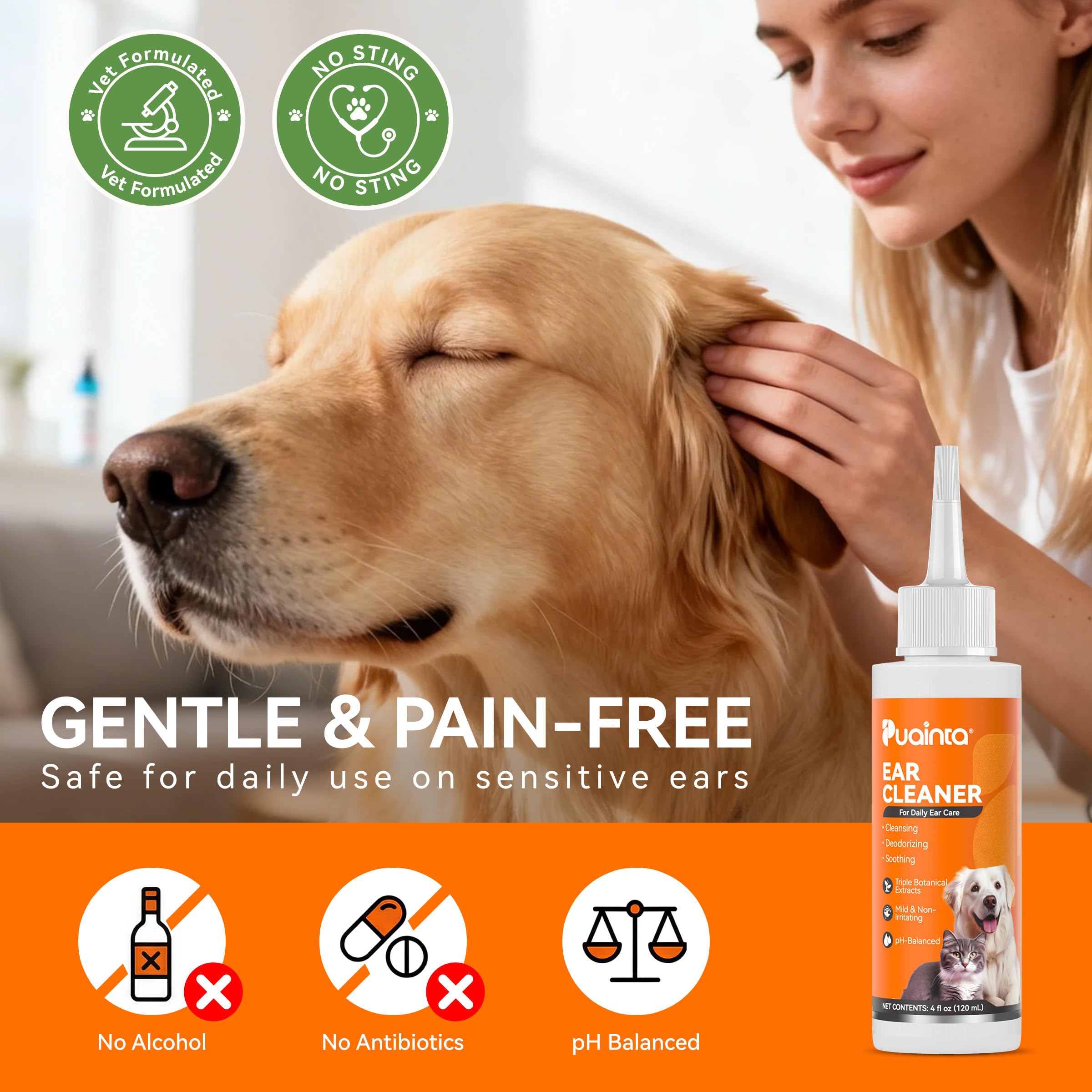 Dog Ear Cleaner Solution - Alcohol-Free Ear Wash with Quantum Silver & Witch Hazel - Soothes Itch, Removes Wax & Odor - Gentle Daily Flush for Dogs & Cats (4 oz) - image 5