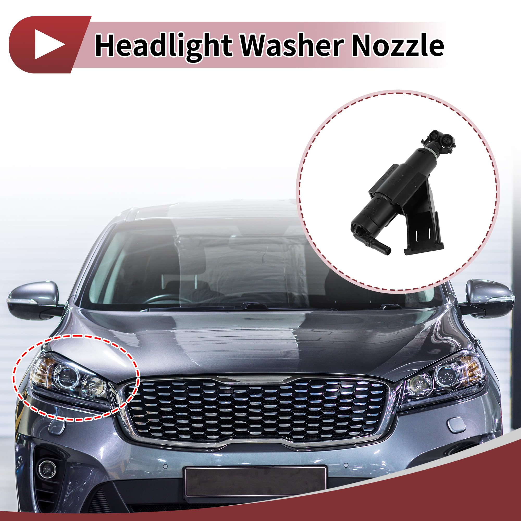 X AUTOHAUX Buse de lave-phare avant côté passager pour Ford Kuga MK2 2012-2015 No.CV4413L014AB Plastique noir 1 pièce