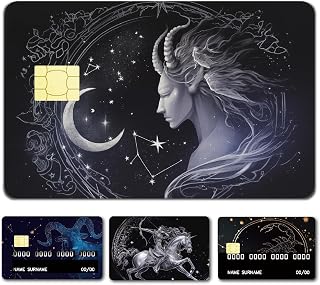 CREATCABIN 4 Styles Skins Carte Crédit Constellation Autocollant Peau Carte Débit sans Bulle Slim Autocollants Protection Carte Bancaire PVC Imperméable Amovible pour Carte Transport 18.6x13.7cm