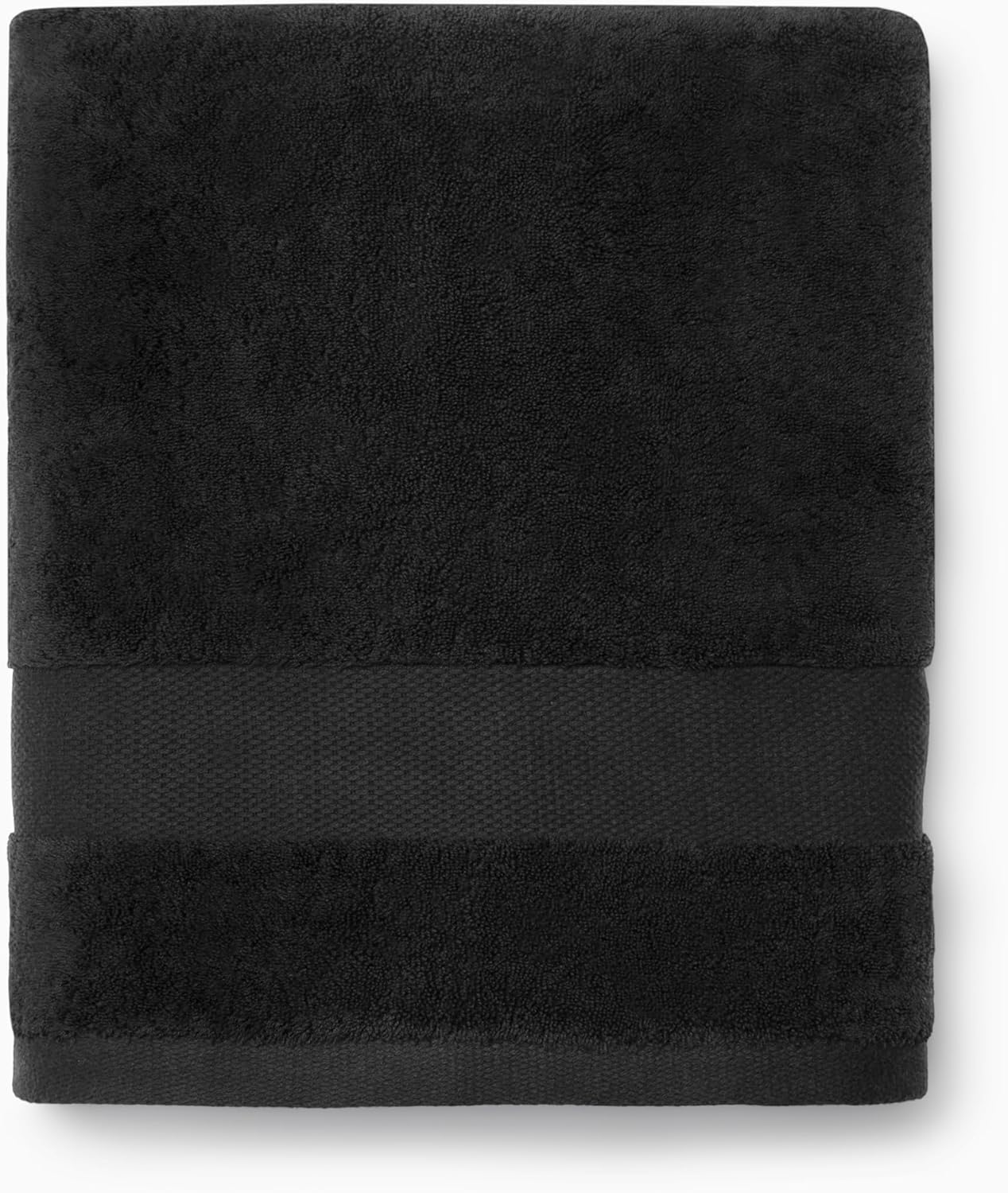 Sferra Bello Nuovo Large Bath Towel 30" x 60" - 100% Long-Staple Combed Cotton, Premium Fade-Resistant Dye, Super Soft and Highly Absorbent, Luxurious Honeycomb Dobby Border for Bathroom, Black