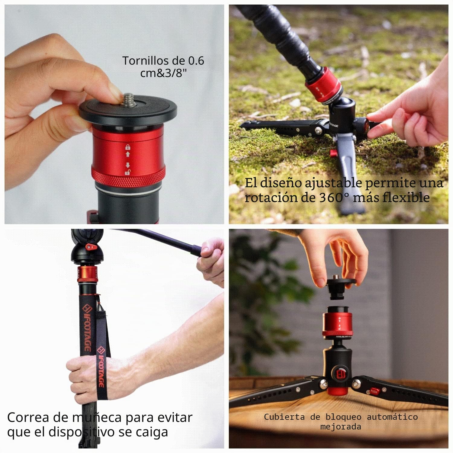 IFOOTAGE Cobra 3 A180T,3-en-1 Cámara Monopod Telescópico Video Monopod Fotografía Profesional Trípode Monopod Adecuado para Cámaras SLR y Videocámaras Aluminio 180cm