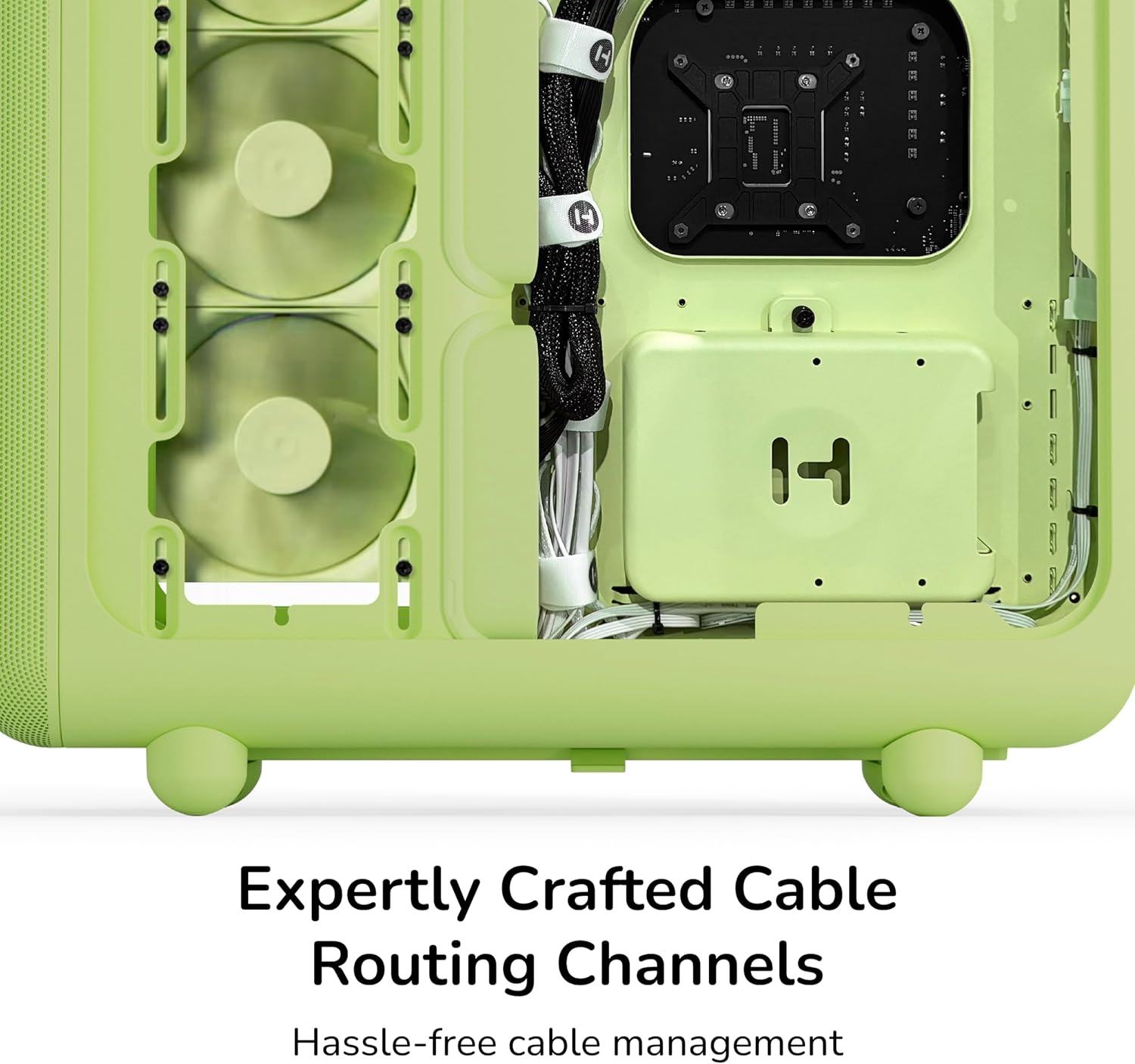 Hyte X50 - Modern Performance ATX Mid-Tower Gaming PC Case - Optimized High Airflow Chassis- 4mm Thick, Curved, Laminated Acoustic Glass -Micro Mesh Panels w Sturdy Stamped Steel- Matcha Milk (Green)