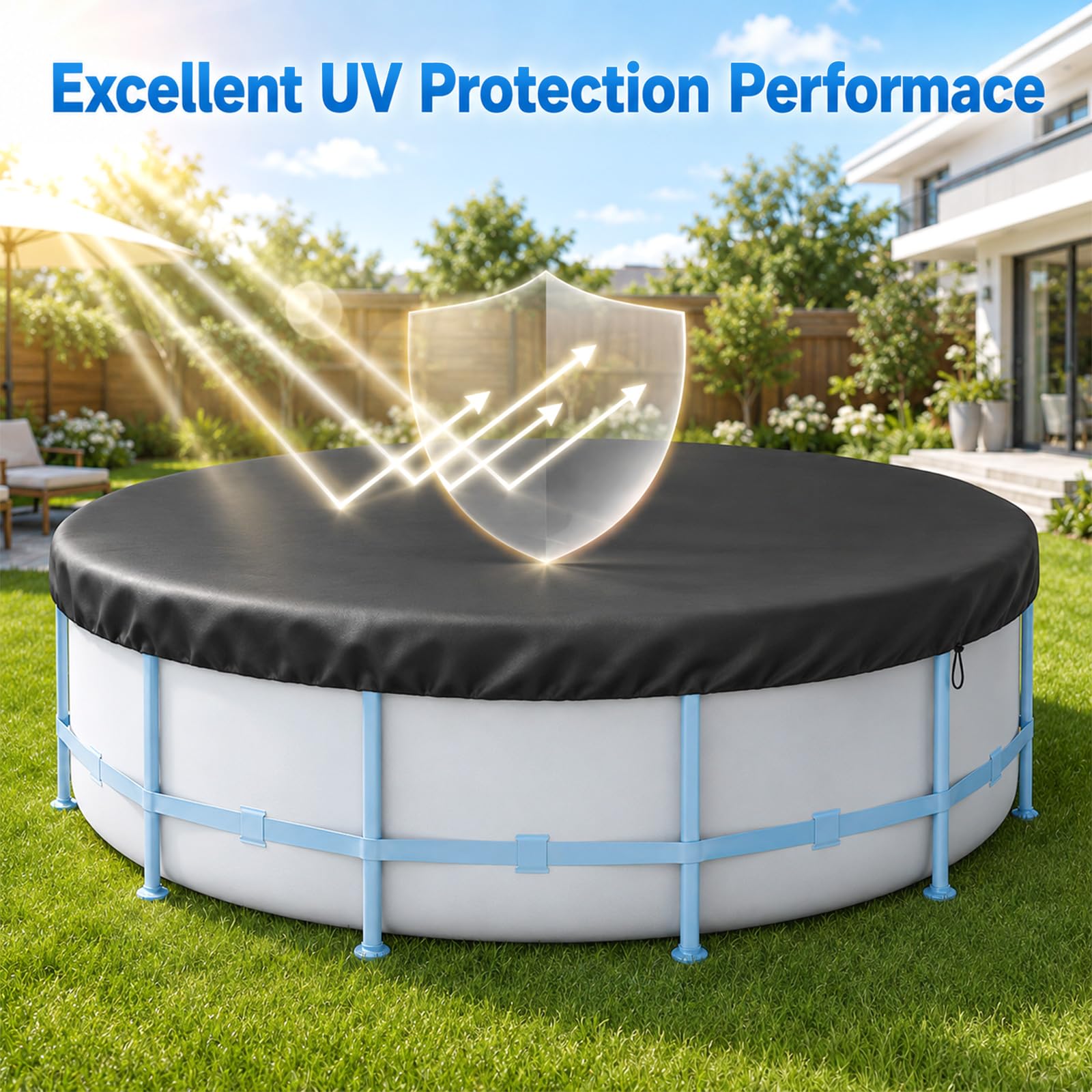 210D Oxford Robuste Bâche de Protection pour Piscine Hors Sol Imperméable | 210D Oxford Robuste Bâche de Protection pour Piscine Hors Sol Imperméable