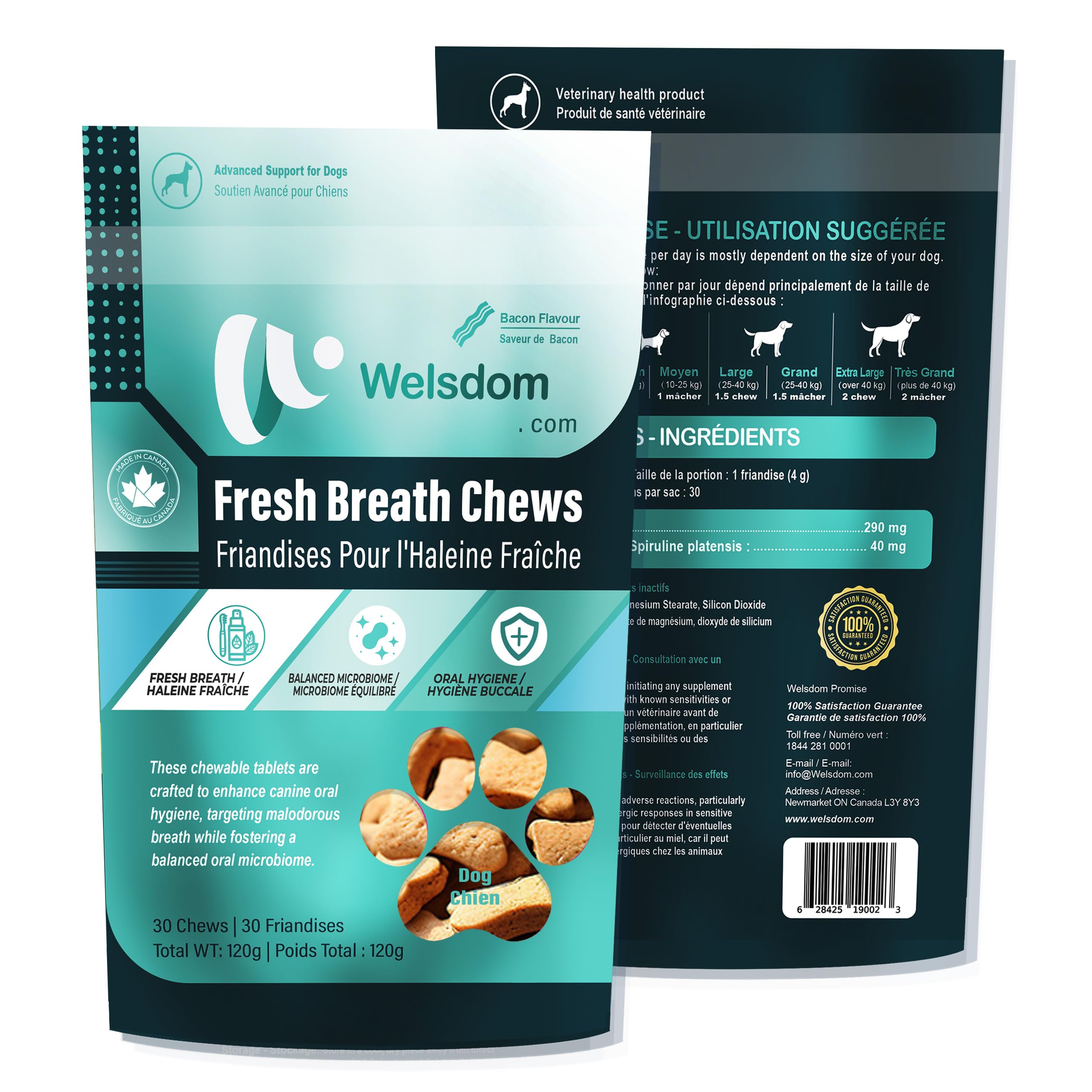 Pets Fresh Breath Chew - 30 Chews | Oral Health Support for Dogs | Targets Bad Breath &amp; Promotes Healthy Teeth