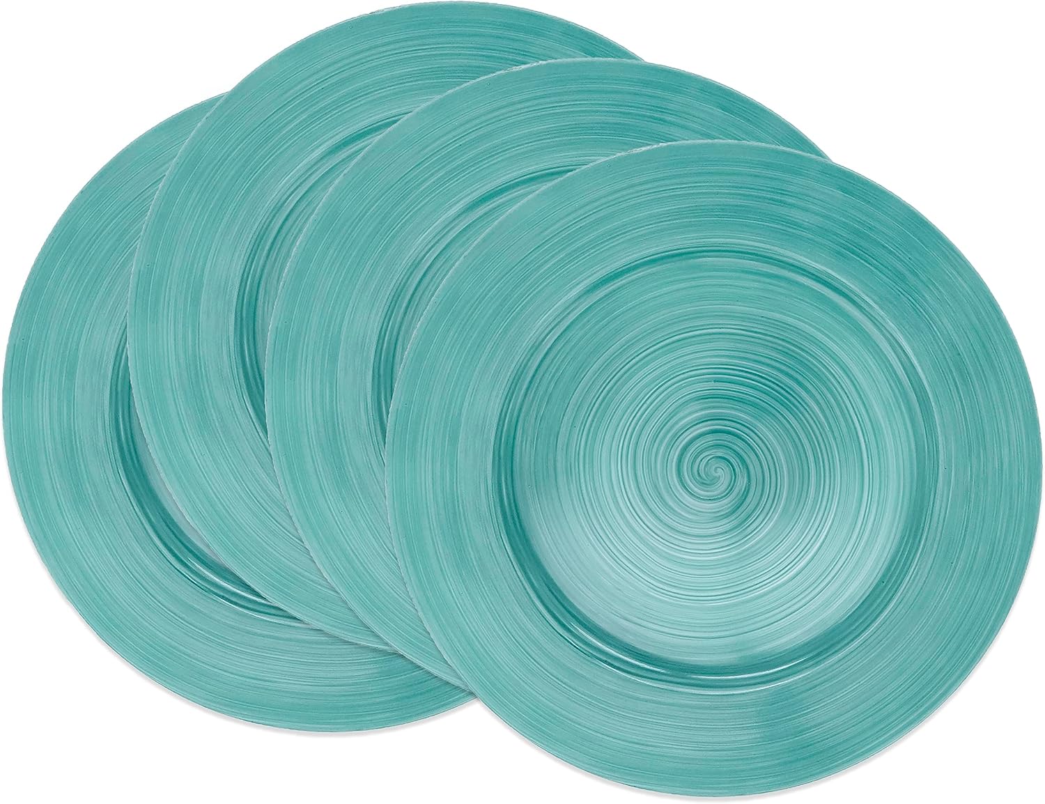 Elegant Aqua Ceramic Look Charger Plates Set of 4