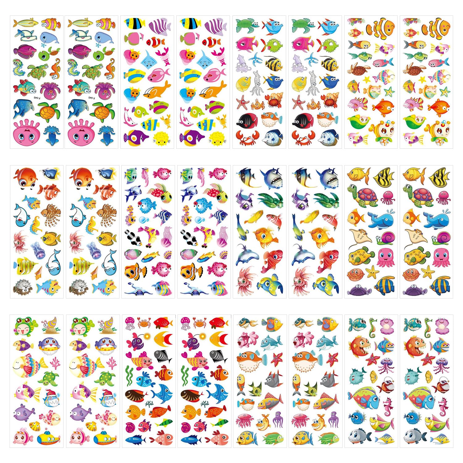 TVSVKWE 24 Marine Animal Stickers, Children'S Stickers, Creative And Fun Stickers, Which Can Decorate Notebooks, Water Bottles, Suitcases.