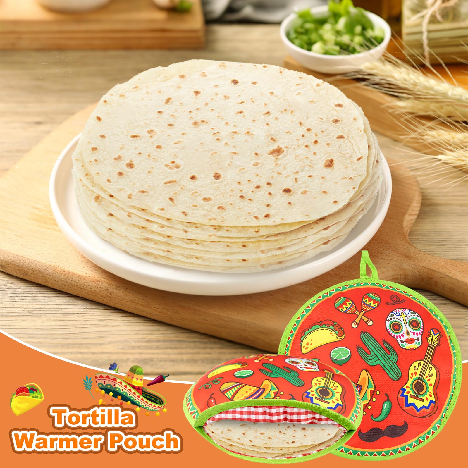 AUVCAS Poche Chauffante Pour Tortilla De 30,5 Cm En Tissu Isotherme Et Passe Au Micro-ondes Pour Garder Au Chaud Pour Farine De Maïs, Taco, Pizza, Pain Jusqu'à Une Heure, Orange AUVCAS Poche Chauffante Pour Tortilla De 30,5 Cm En Tissu Isotherme Et Passe Au Micro-ondes Pour Garder Au Chaud Pour Farine De Maïs, Taco, Pizza, Pain Jusqu'à Une Heure, Orange