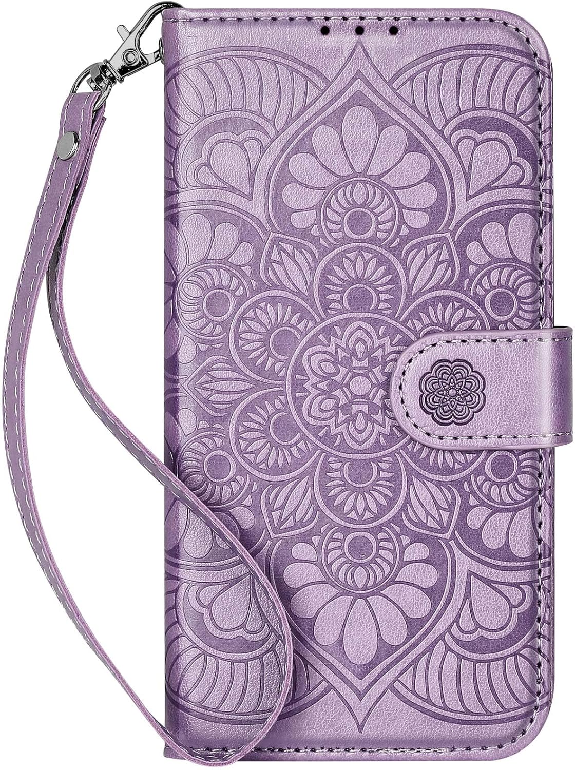 Wallet Case for iPhone 16,[RFID Blocking] 3 Card Holder Stand with Credit Card Slot PU Leather Magnetic Protective Flip Cover for iPhone 16 (Light Purple)