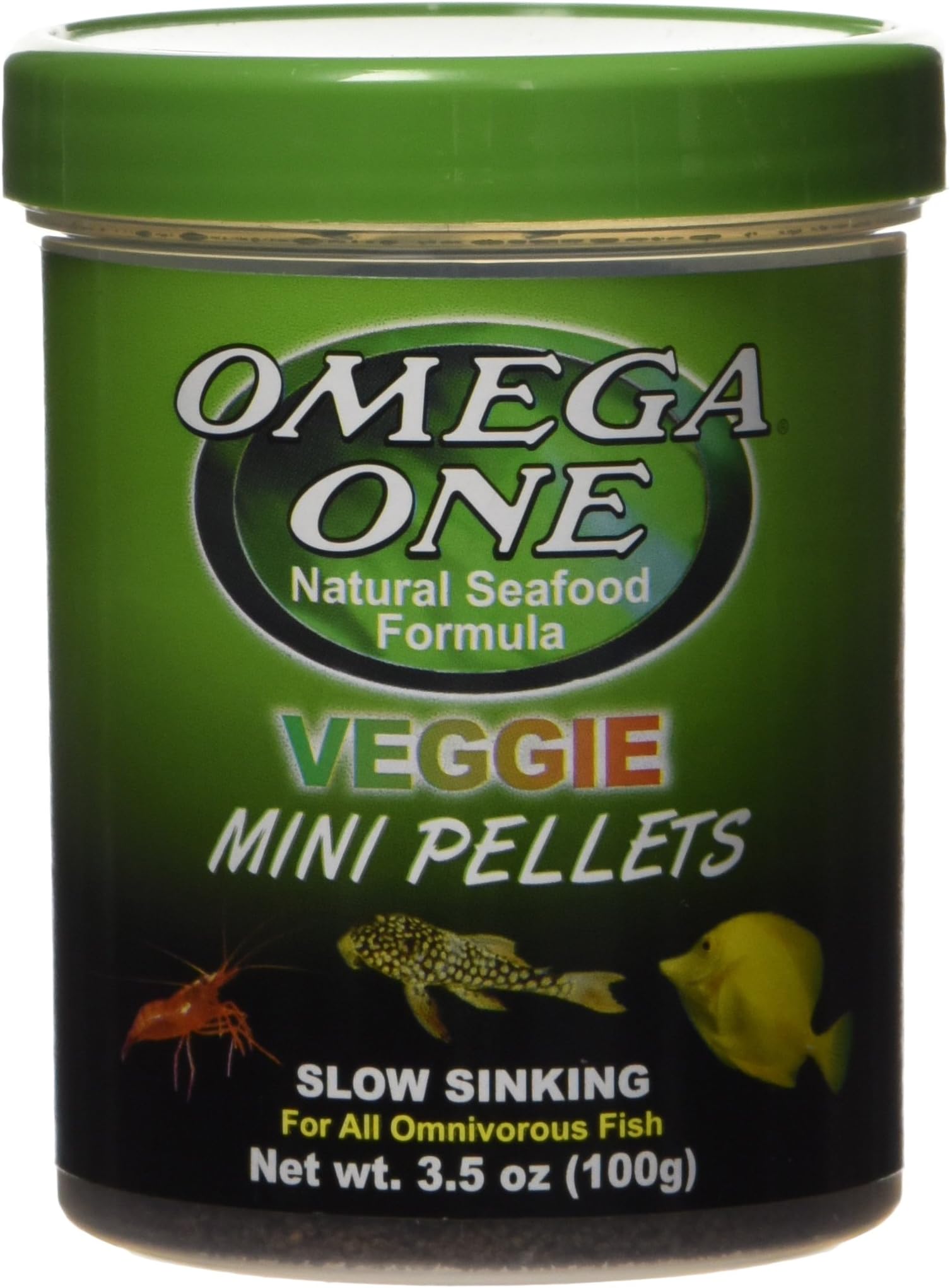 Omega One Veggie Mini Pellets Slow Sinking 3.5oz Container
