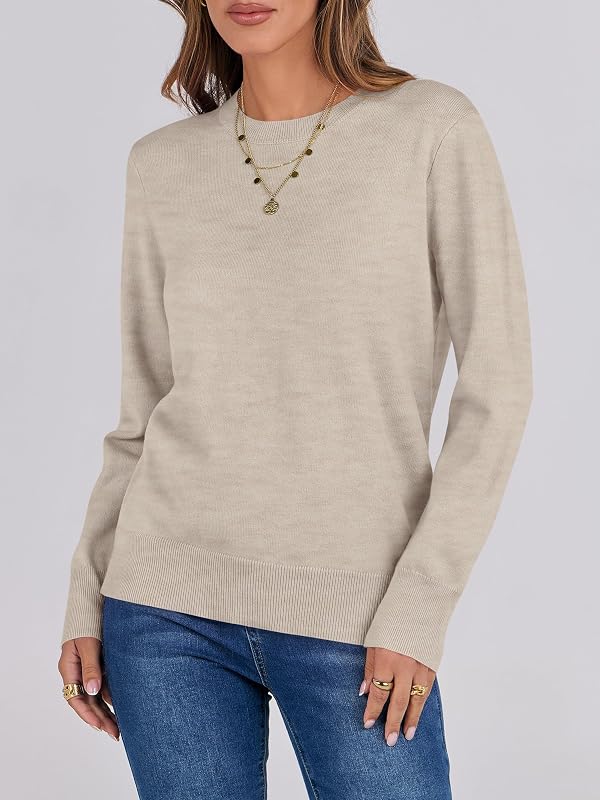 ANRABESS Sweaters for Women Long Sleeve Lightweight Fall Outfits image 3