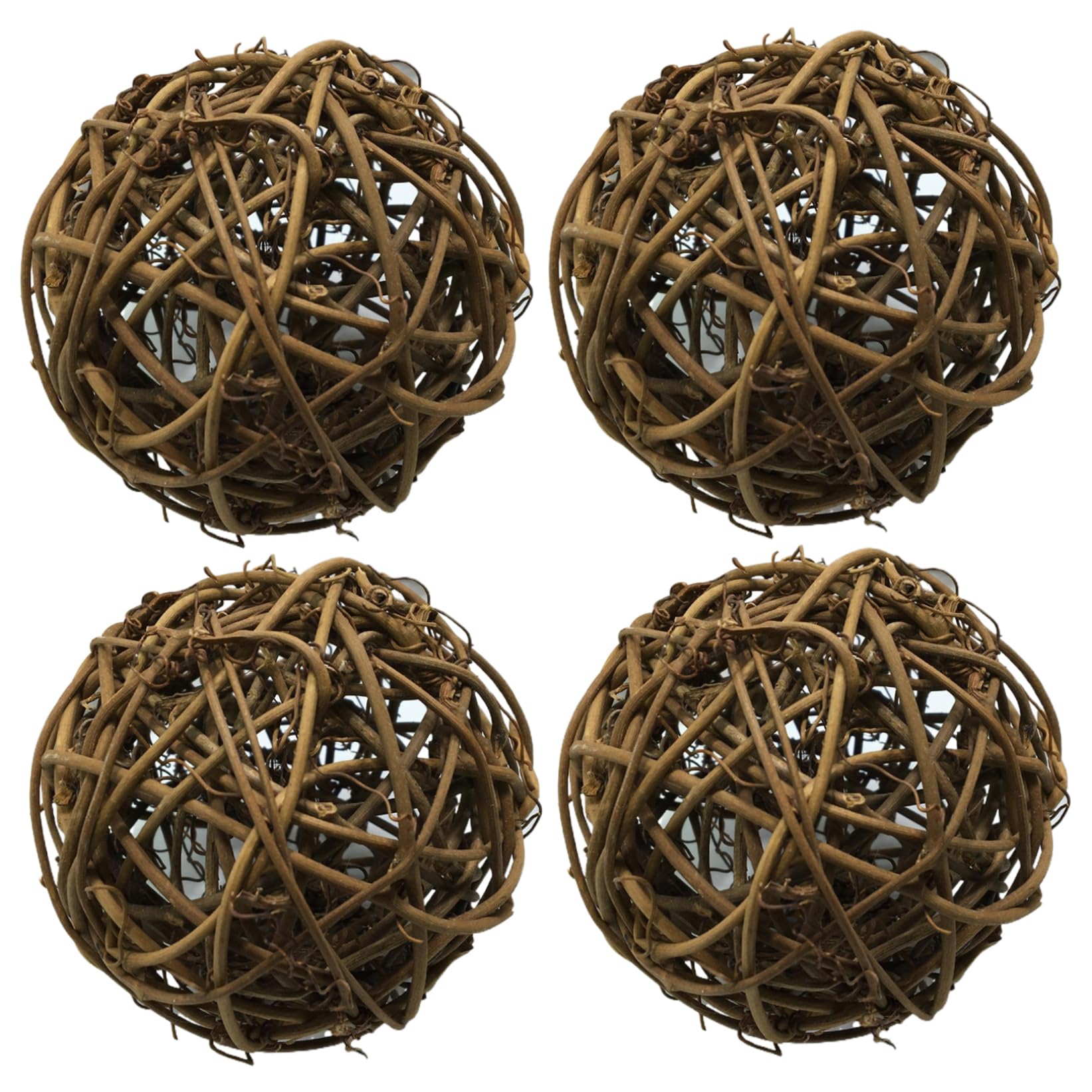 Sphères de brindilles rustiques 4 pièces grand format pour présentoirs de vigne