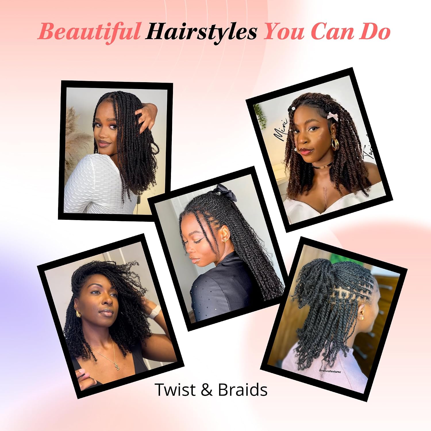 Afro Kinkys Bulk Human Hair 50g/Pack, 100% Afro Kinky-Curly Human Braiding Hair for Twist, Dreadlocks Extensions, Repair Locs, Kinky Curly Hair Bundles (Nature Black, 10Inches)