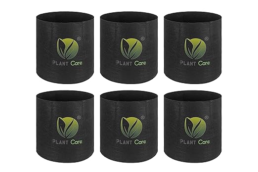 PLANT CARE Plant Grow Bags, Premium Series Thichkened Non-Woven Aeration Fabric Pots - Reinforced Weight Capacity & Extremely Durable- Pack of 6 (15 IN X 15 IN)
