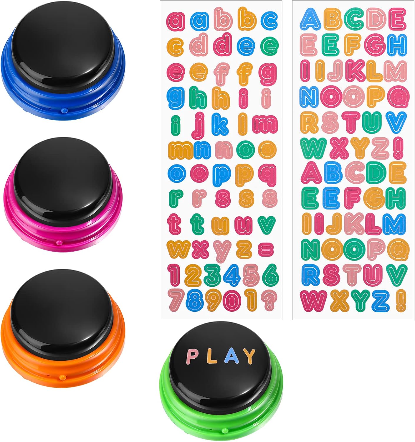 10 Pcs Recordable Answer Buzzers Kit Includes 4 Pcs Colored