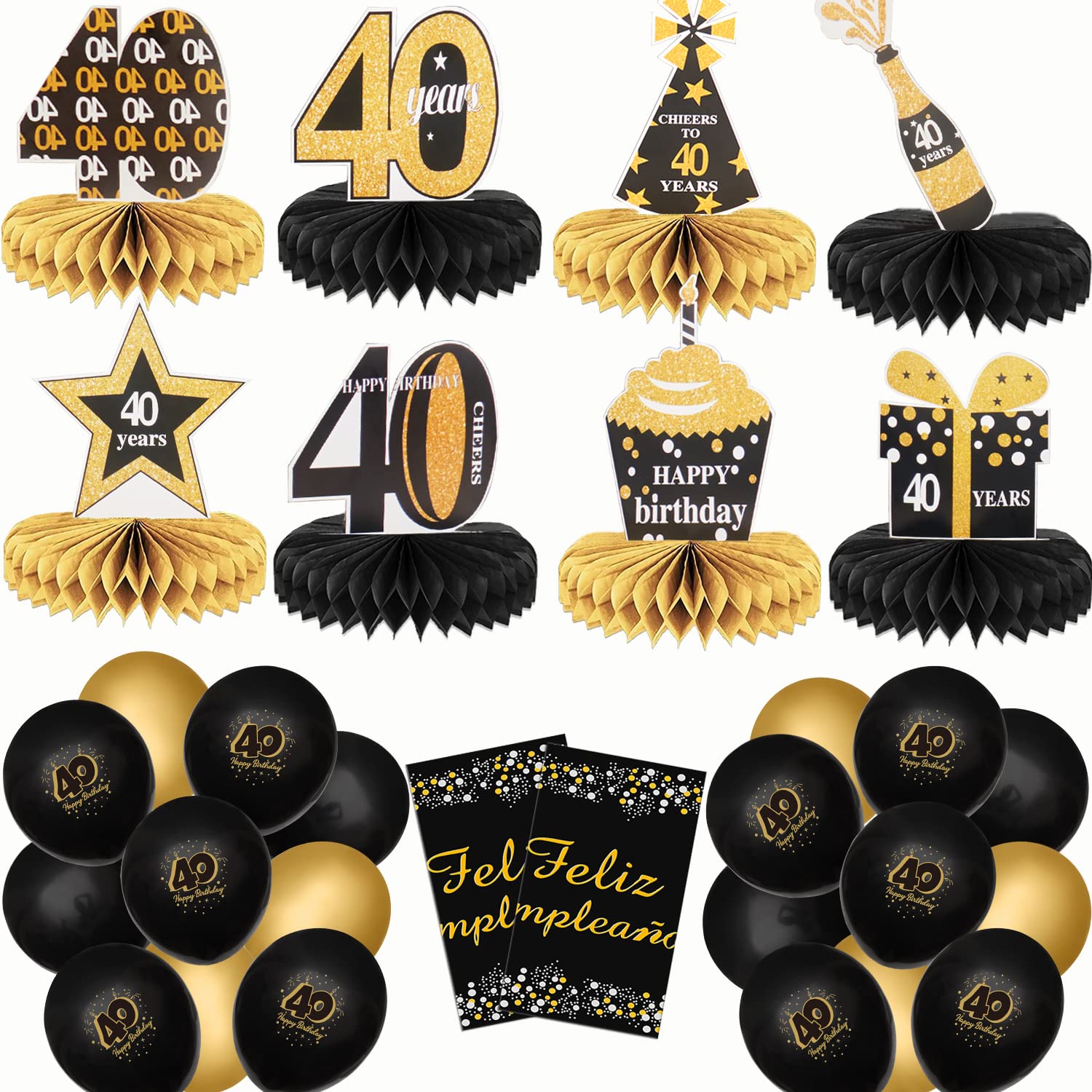 40th Birthday Table Decorations,Honeycomb Centerpiece Table Decorations