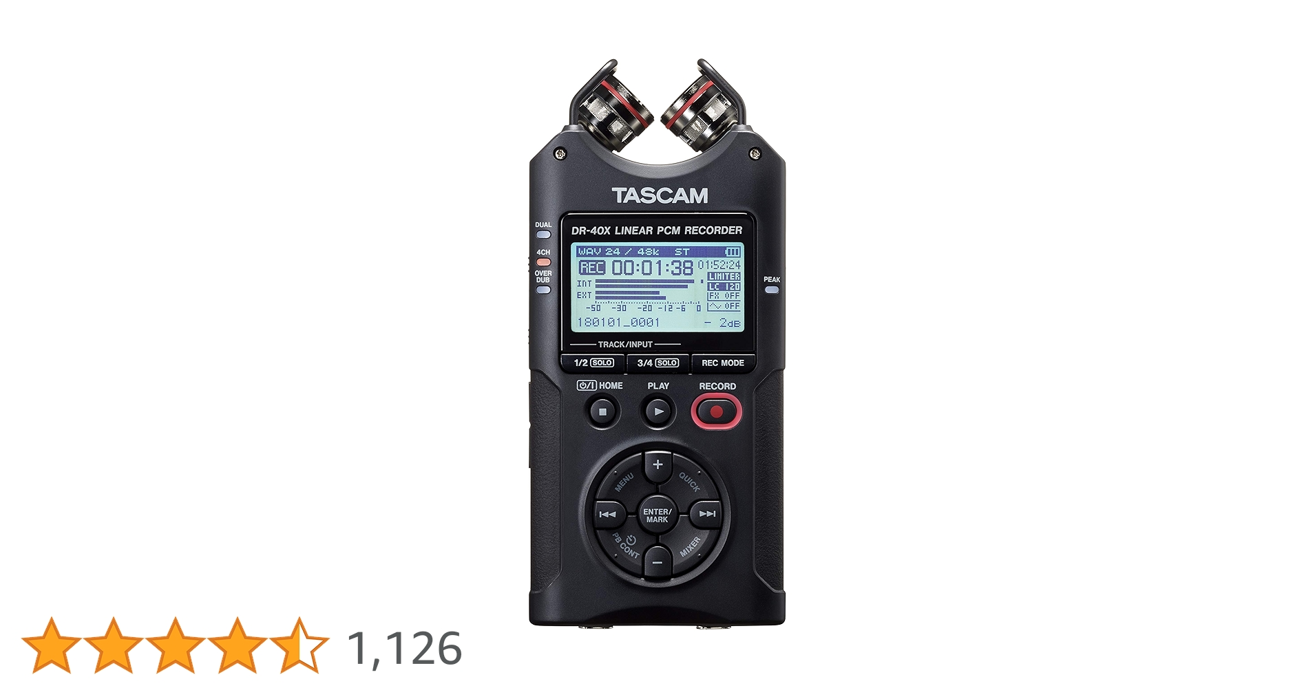 TASCAM DR-40X(ハンディーレコーダー)(タスカム)USBオーディオ DR-40X | 4トラックポータブルオーディオレコーダー/USB