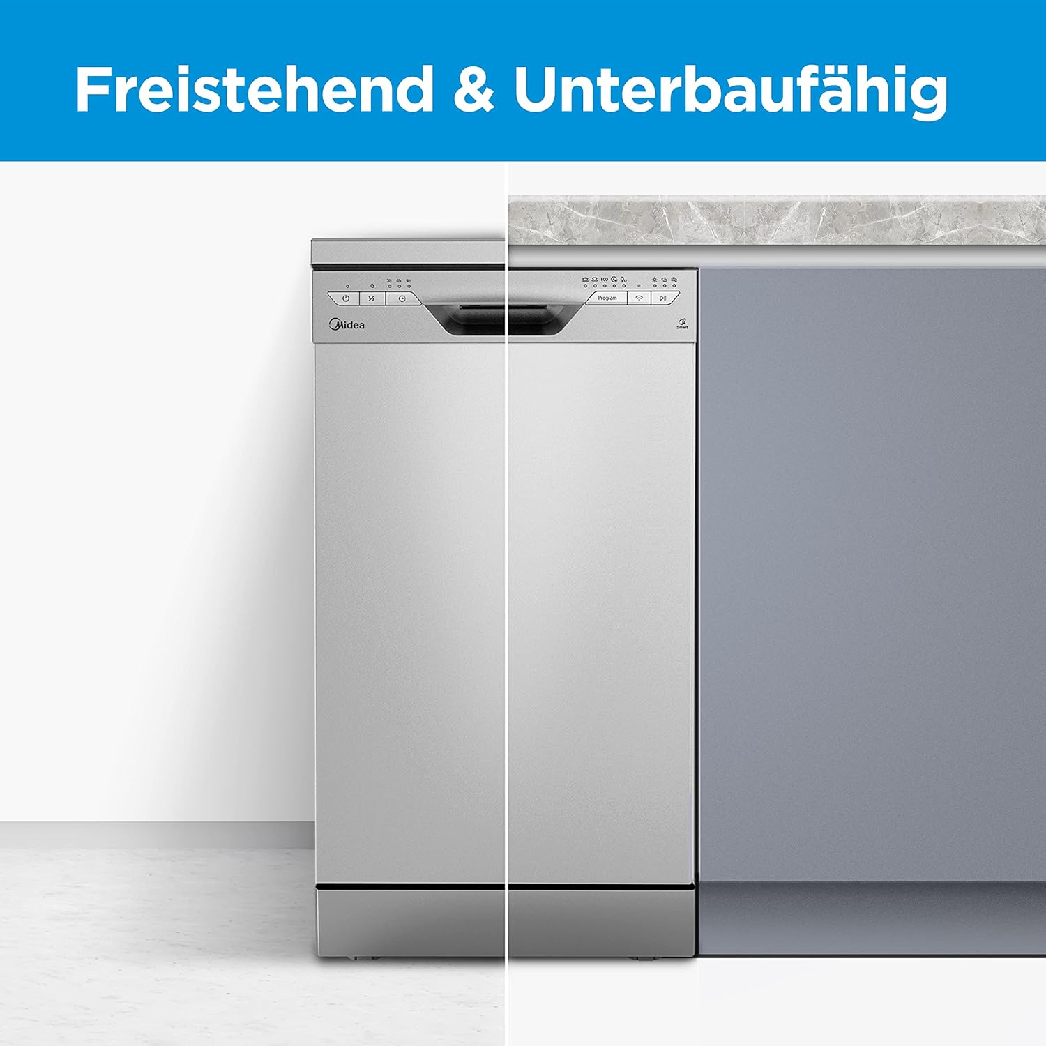 Midea SF 3.45N PRO - Lavastoviglie, autoportante e da incasso, 9 coperti, WLAN, 5 programmi di risciacquo, 47 dB, 3/6/9 h, pre-selezione del tempo di avviamento, acciaio INOX : Amazon.it: Grandi elettrodomestici