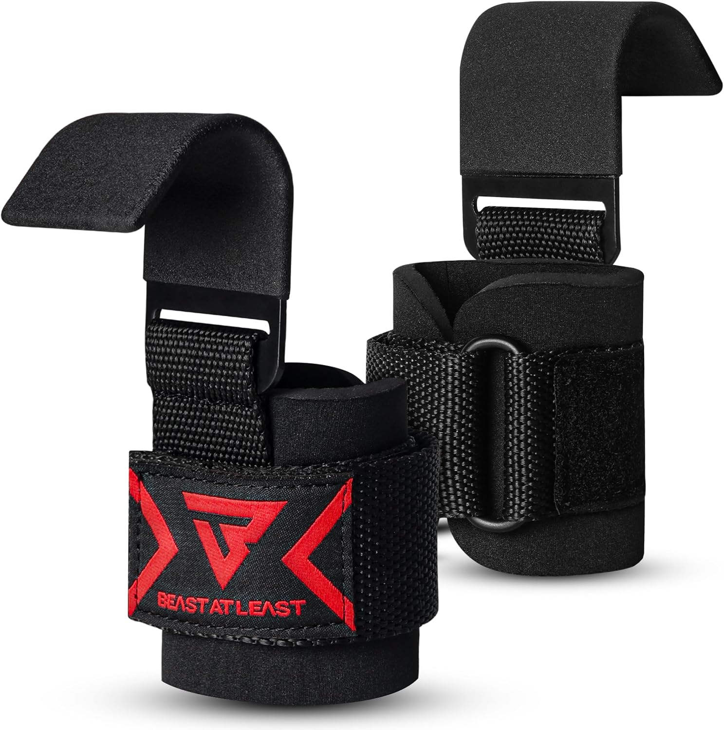 Weight Lifting Hooks and Deadlift Straps - Pull up Grips, Lifting Hooks for Weight Lifting - Weight Lifting Straps for Men - Weight Grips for Home and Gym Workout - Standard Size image 2