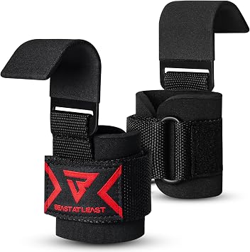 Weight Lifting Hooks and Deadlift Straps - Pull up Grips, Lifting Hooks for Weight Lifting - Weight Lifting Straps for Men - Weight Grips for Home and Gym Workout - Standard Size
