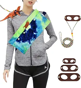 Bearded Dragon Sling Carrier and Leash Harness,Small Animal Bag for Bearded Dragons Lizards Reptile with Adjustable Strap and 3 Size Pack Adjustable Small Reptile Harness (Blue+Harness)