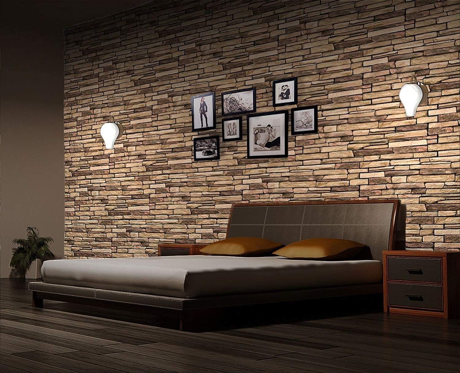 Grace Baltic Paneles de pared 3D para decoración de pared interior, no adhesivos, finos y elásticos, de PVC (12 unidades/5,88 m²)