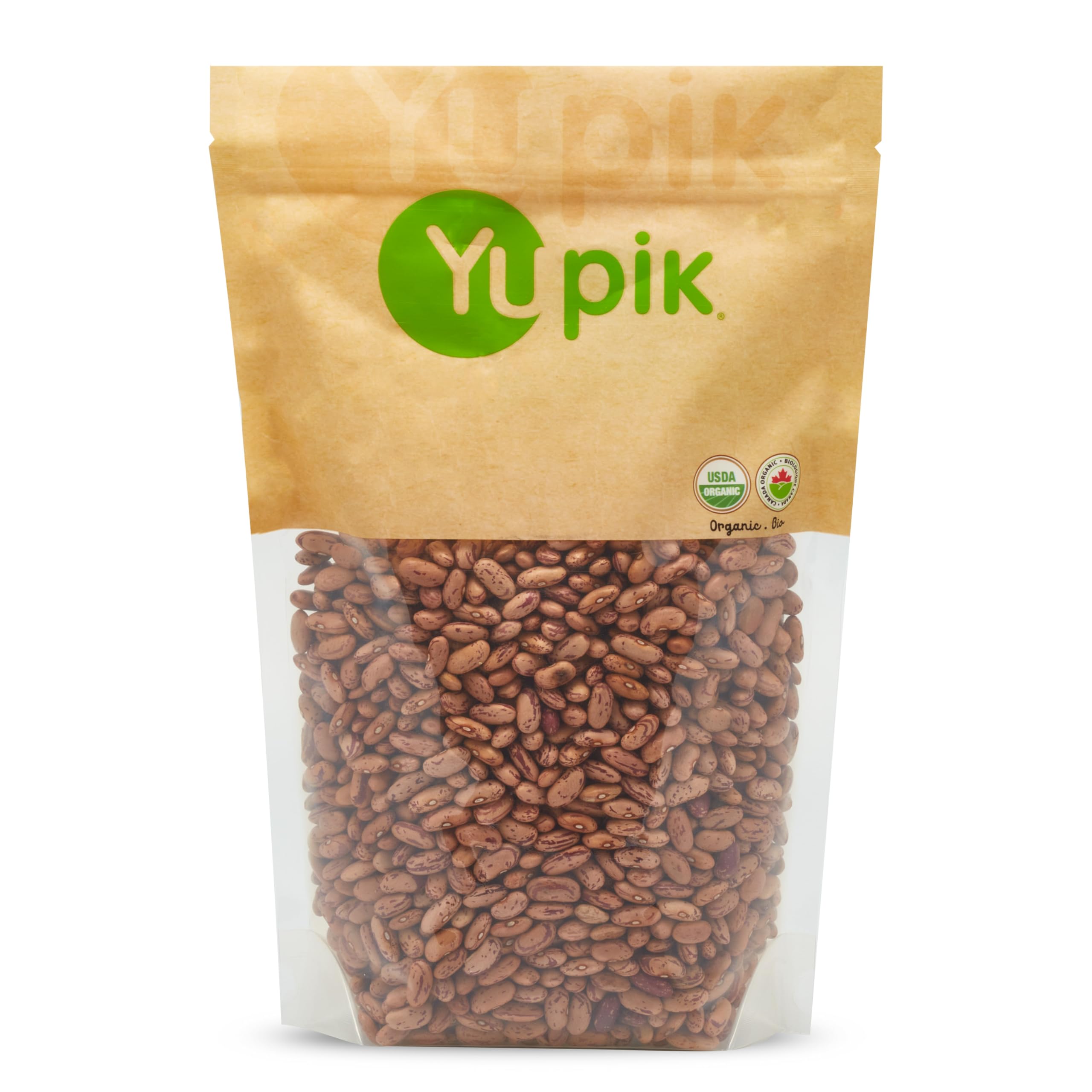 Yupik Organic Pinto Beans, 2.2 lb (35.3 oz), Non-GMO, Vegan & Gluten-Free, USDA Certified, Kosher, Dried Beans, Excellent Source of Protein & Fiber, Perfect for Refried Beans, Soups & DipsUSDA Organic
