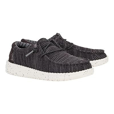 Hey Dude Kids Wally Stretch Sox (Little Kid/Big Kid) Boys Shoes Black/White