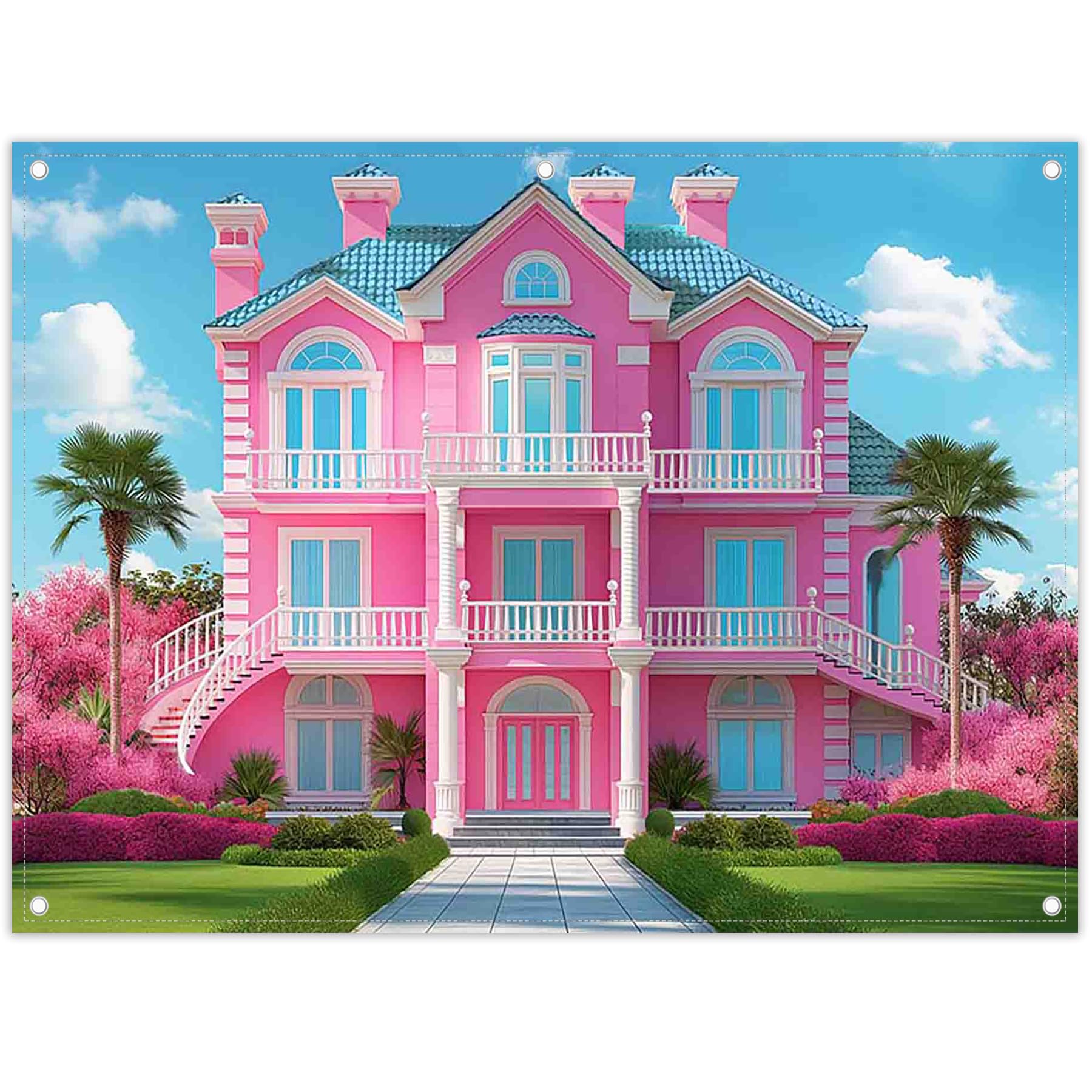 Amazon.com : ZTHMOE Fabric 8x6ft Pink House Photography Backdrop