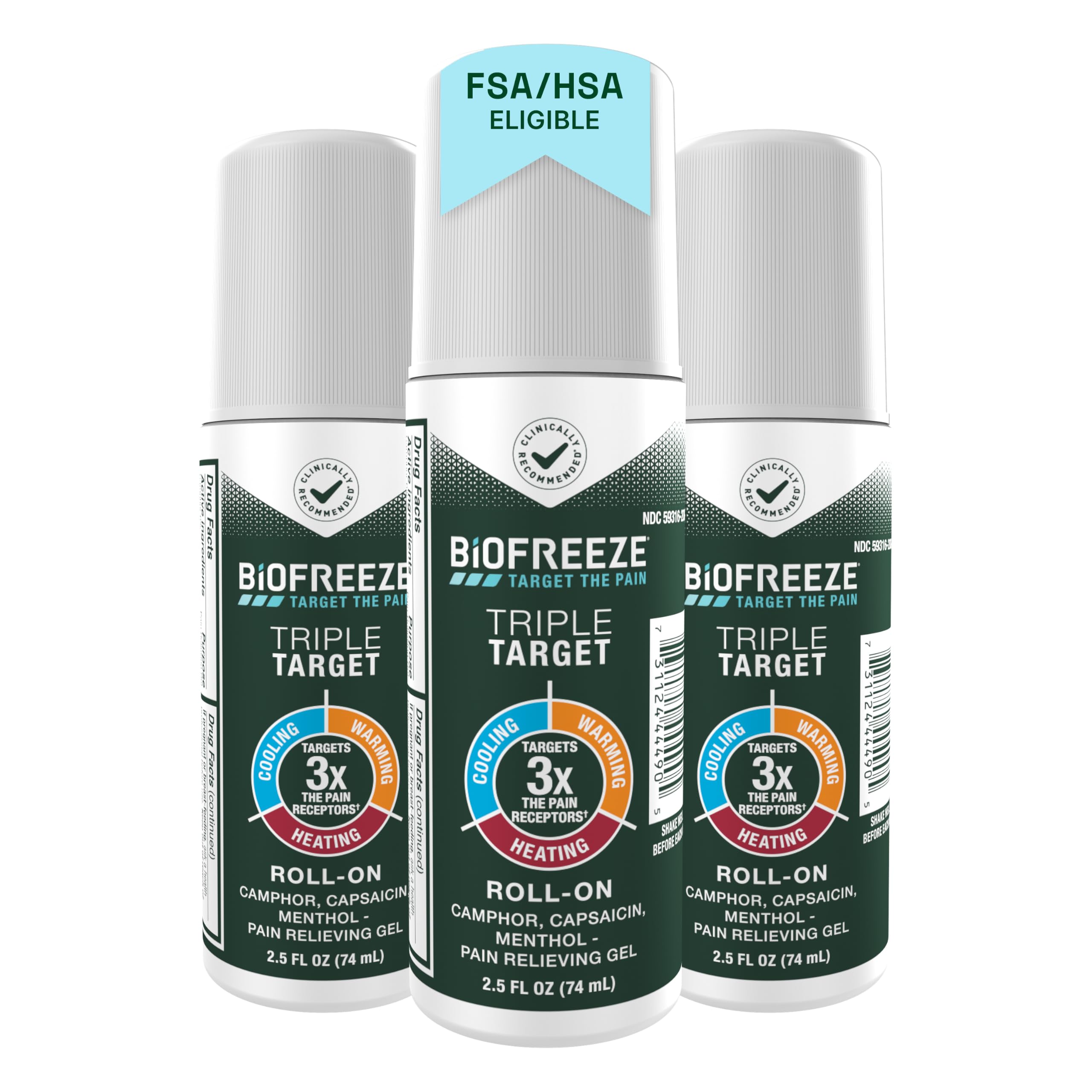Biofreeze Triple Target Pain Relief Roll On, NSAID-Free Relief, 2.5 FL OZ — Amazon image 14