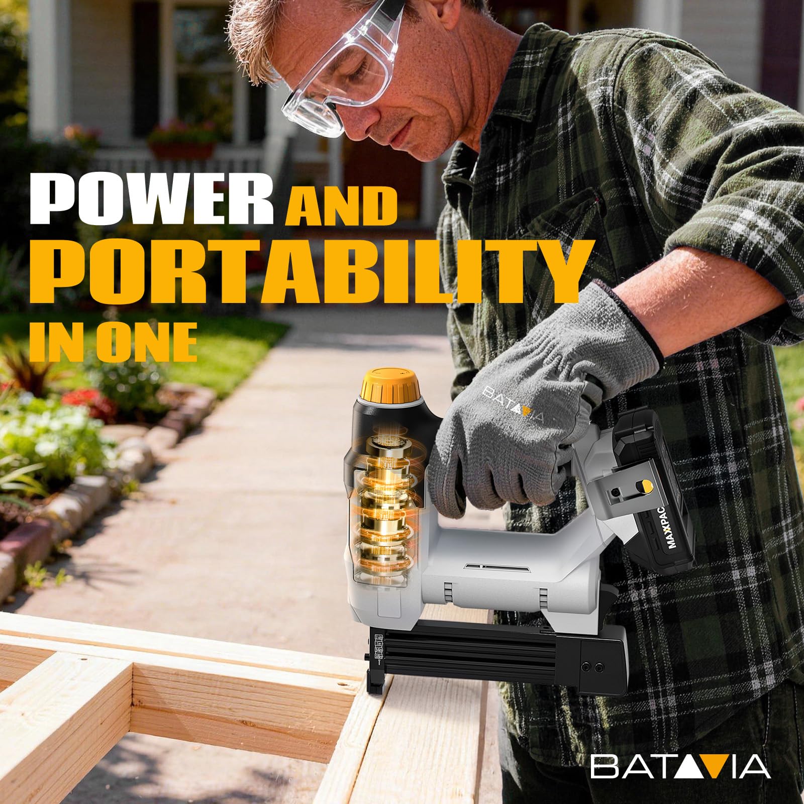 Batavia 20V Cordless Nail Gun - Brad Nailer & Stapler -2