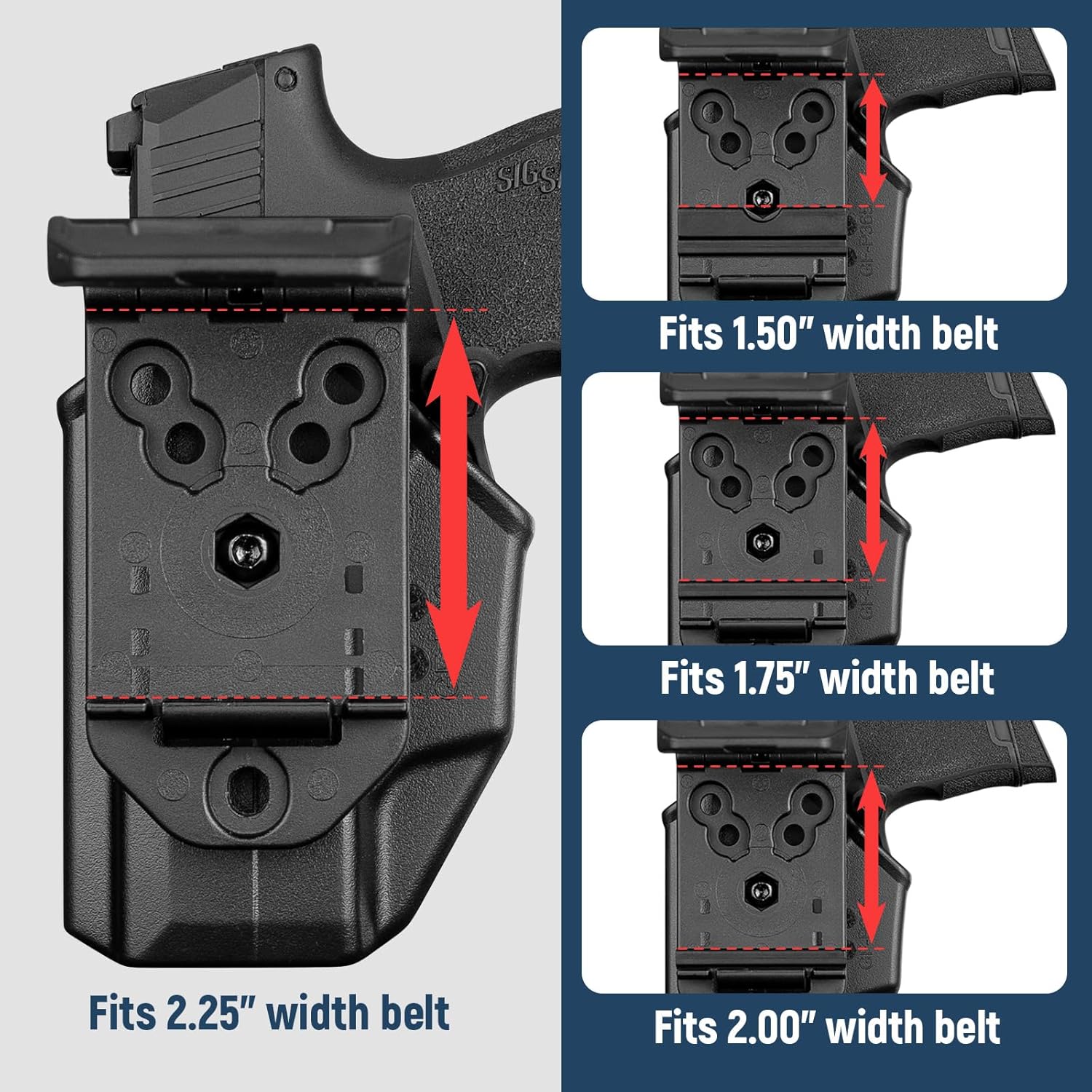 OWB Holster for Sig Sauer P365, P365X, P365 SAS, P365 .380, Index Finger Release, 360° Adjustable Carry Cant, Multiple Mount Options – Belt Clip, Molle, Quick Release, Silicone Paddle, Right Hand