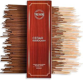 Cedar Mahogany Incense Sticks - Pack of 100 Inscents-Sticks - Inciensos Aromaticos para La Casa - Made with Natural Ingredients - Scented Insence Non Toxic Insense Incents