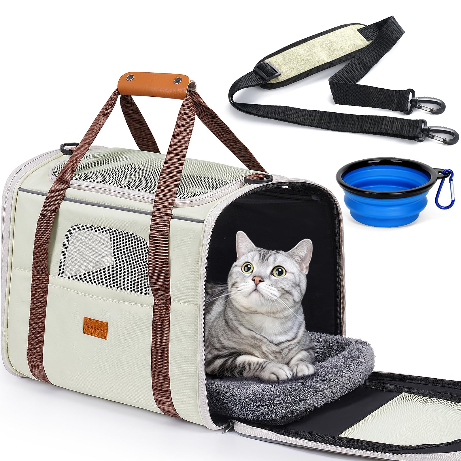 Morpilot Large Soft Sided Cat Carrier in Beige