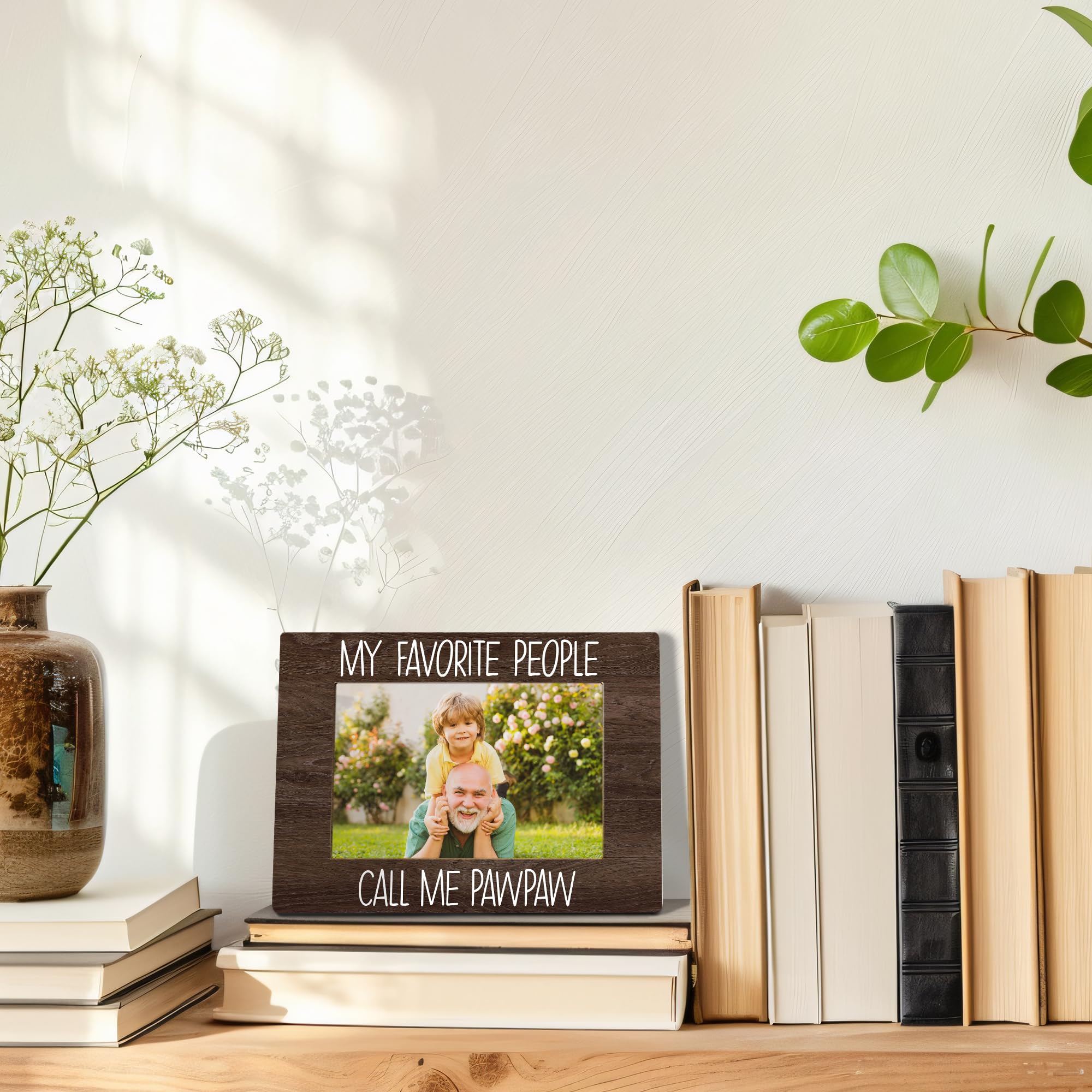 My Favorite People Call Me Pawpaw Picture Frame, Pawpaw Grandpa Gifts for Father's Day, Best Grandpa Gifts Photo Frame 4x6, Grandfather Wooden Photo Picture Frames for Desk Tabletop Decor