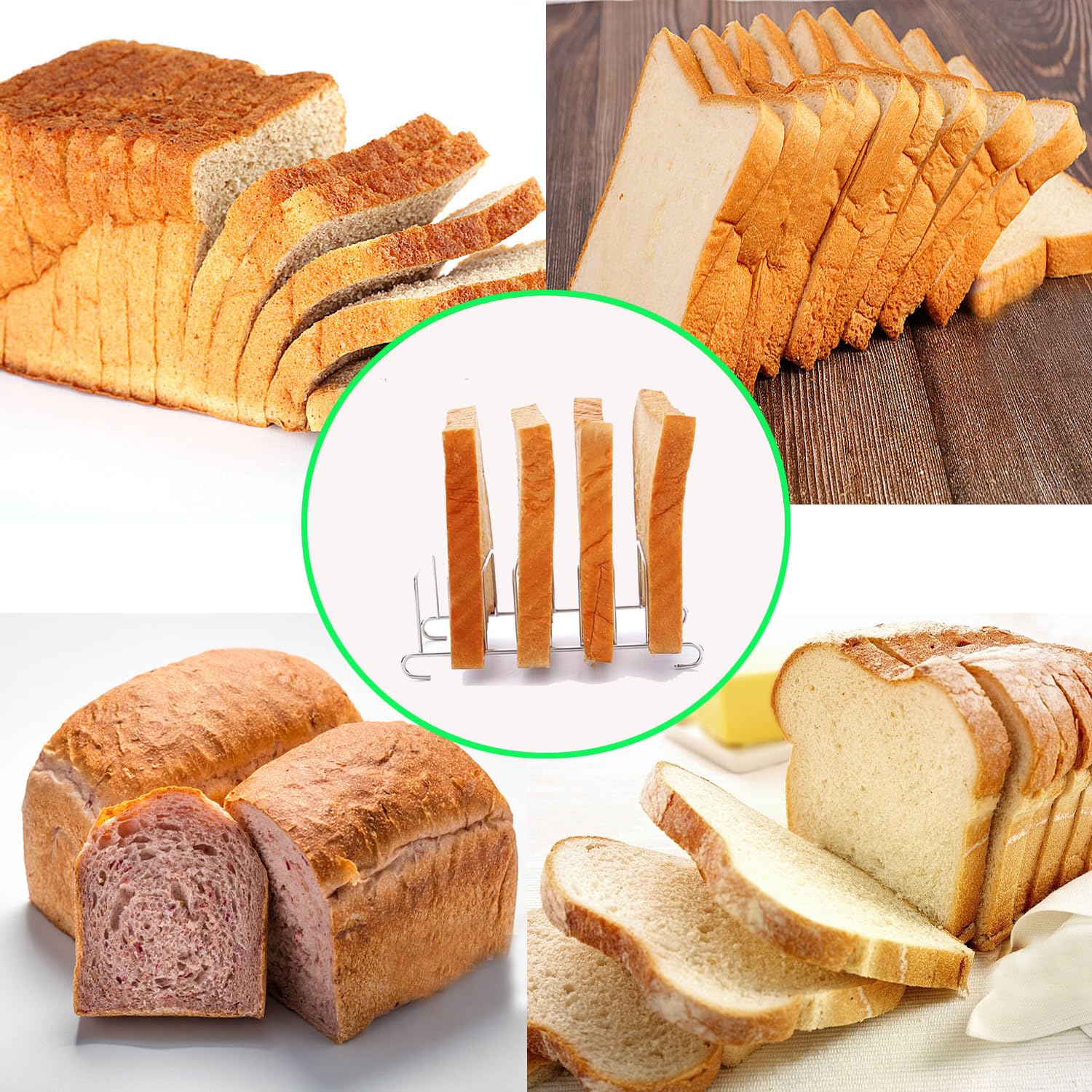 2x Toastständer Edelstahl - Brothalter Für 8 Scheiben