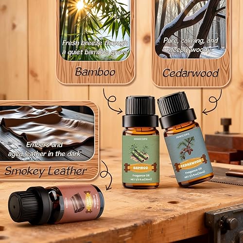 Miniatura 52 de Juego de aceites esenciales, aceites esenciales para aromaterapia, aceites esenciales de aromaterapia para hombre (0.2 x 0.3 fl oz), cuero, ron