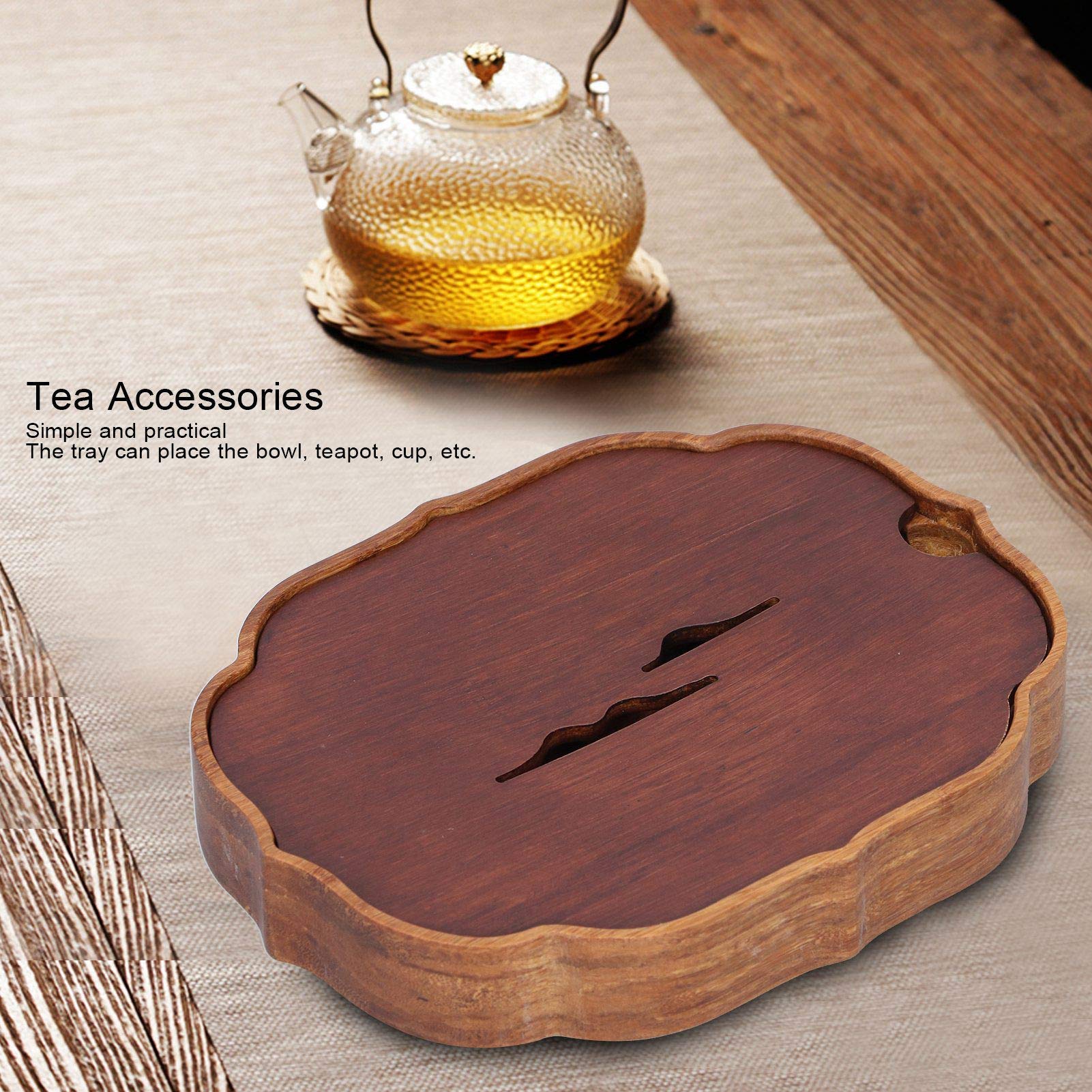 Teesets Bambus Teetablett nach chinesischer Art mit Wasserspeicher für Kung Fu Teeservice Zubehör
