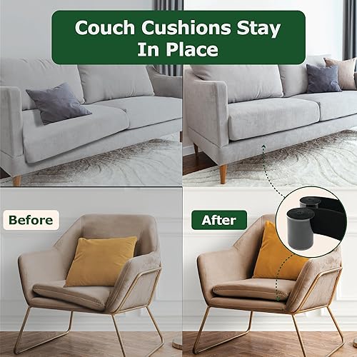 Miniatura 4 de ECOHomes Cinta de agarre para cojín de sofá de 4.4 pulgadas x 10 pies y 16 tiras adhesivas de gancho de 1 x 4 pulgadas