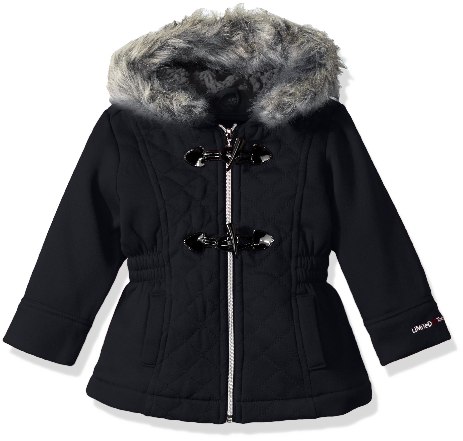 LiMiTeD Too Baby Girl's Inf Diamond Quilt Toggle Fleece JKT Outerwear, Black, 18M