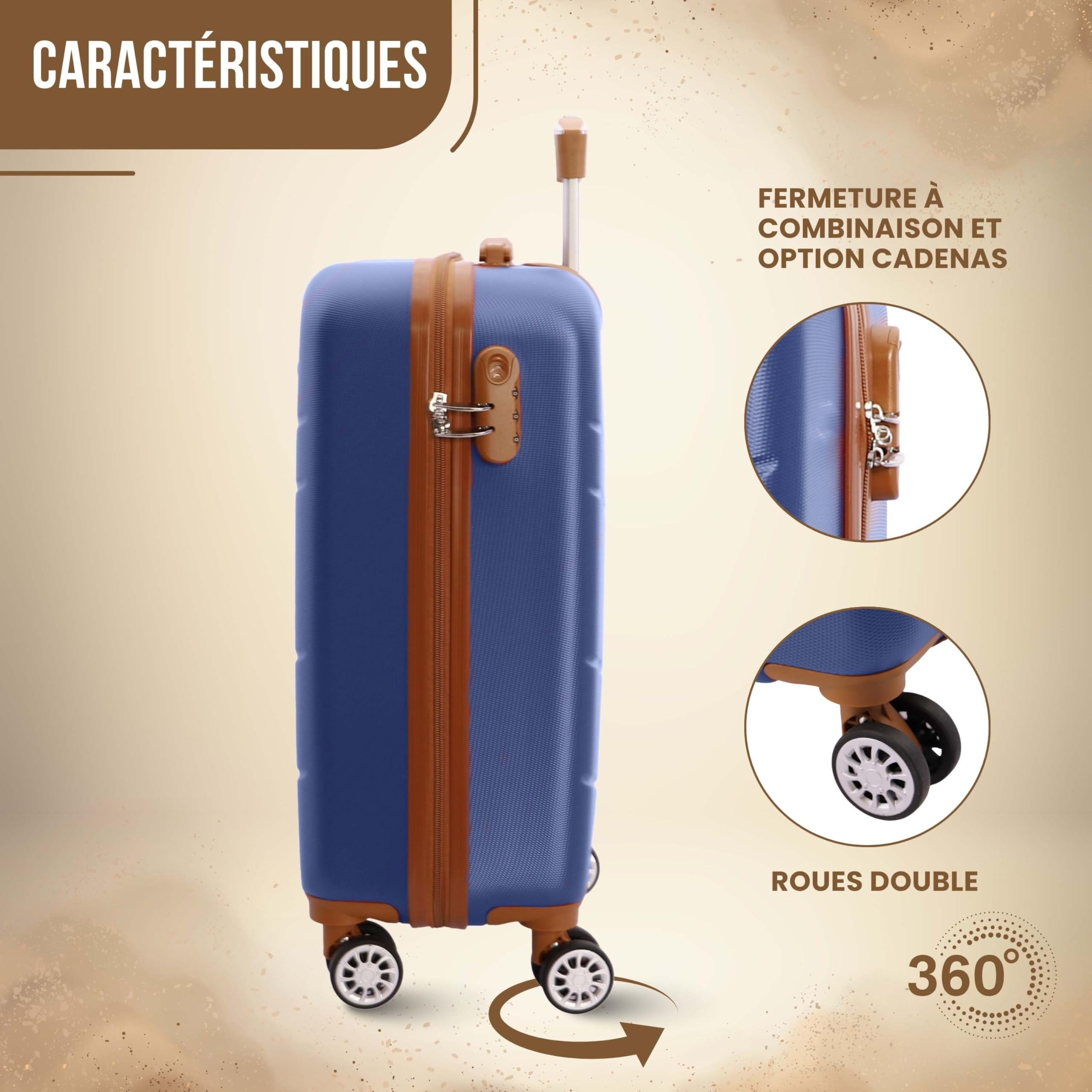El Caballo - Valigia per cabina rigida 55 x 40 x 20 | bagaglio a mano leggero a 4 ruote 360 º | compatibile con Ryanair, EasyJet e Plus | ideale per week-end, affari o voli brevi